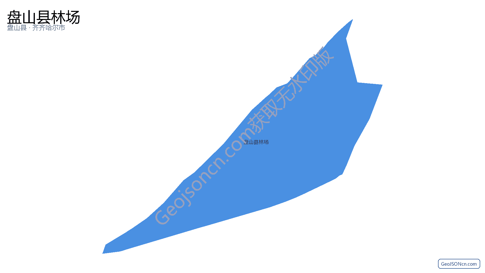 盘山县林场行政区划边界地图（盘山县·盘锦市）,提供GeoJSON、SHP矢量边界数据下载及高清地图大图(PNG/JPG) - GeoJSONcn.com
