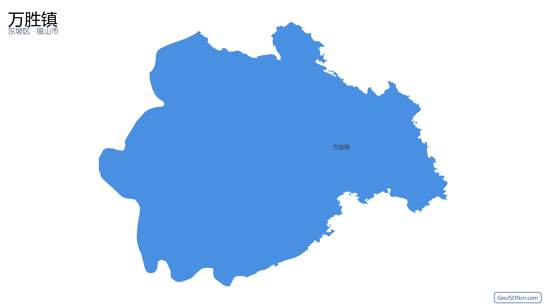 万胜镇行政区划边界地图(东坡区·眉山市),提供GeoJSON、SHP矢量边界数据下载及高清地图大图(PNG/JPG) - GeoJSONcn.com