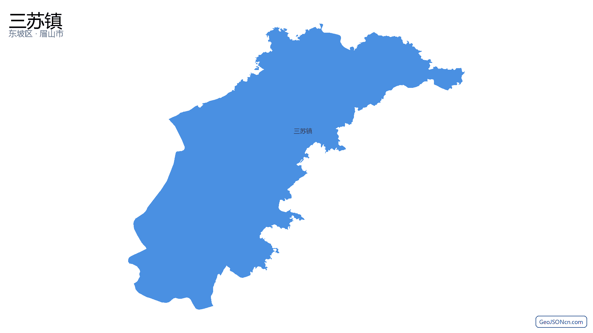 三苏镇行政区划边界地图（东坡区·眉山市）,提供GeoJSON、SHP矢量边界数据下载及高清地图大图(PNG/JPG) - GeoJSONcn.com