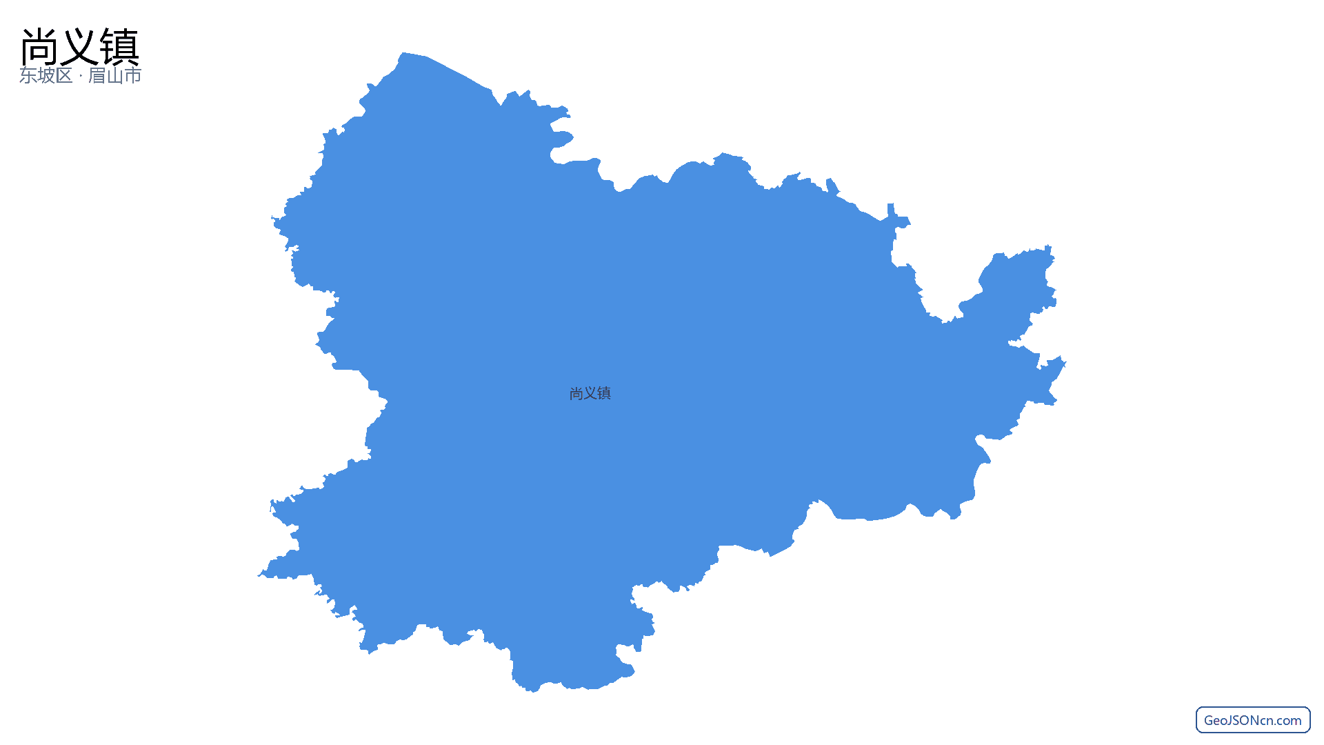 尚义镇行政区划边界地图（东坡区·眉山市）,提供GeoJSON、SHP矢量边界数据下载及高清地图大图(PNG/JPG) - GeoJSONcn.com