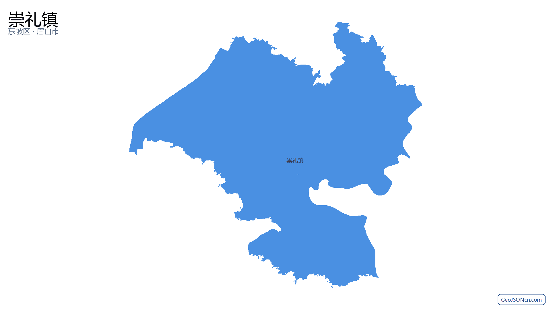 崇礼镇行政区划边界地图(东坡区·眉山市),提供GeoJSON、SHP矢量边界数据下载及高清地图大图(PNG/JPG) - GeoJSONcn.com