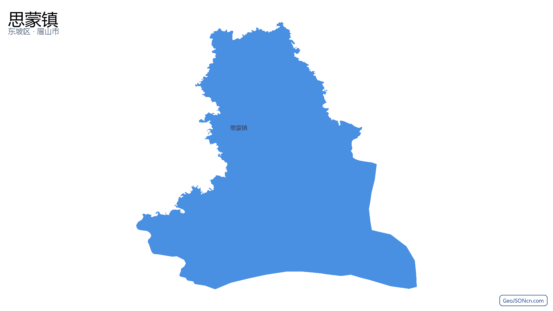 思蒙镇行政区划边界地图（东坡区·眉山市）,提供GeoJSON、SHP矢量边界数据下载及高清地图大图(PNG/JPG) - GeoJSONcn.com