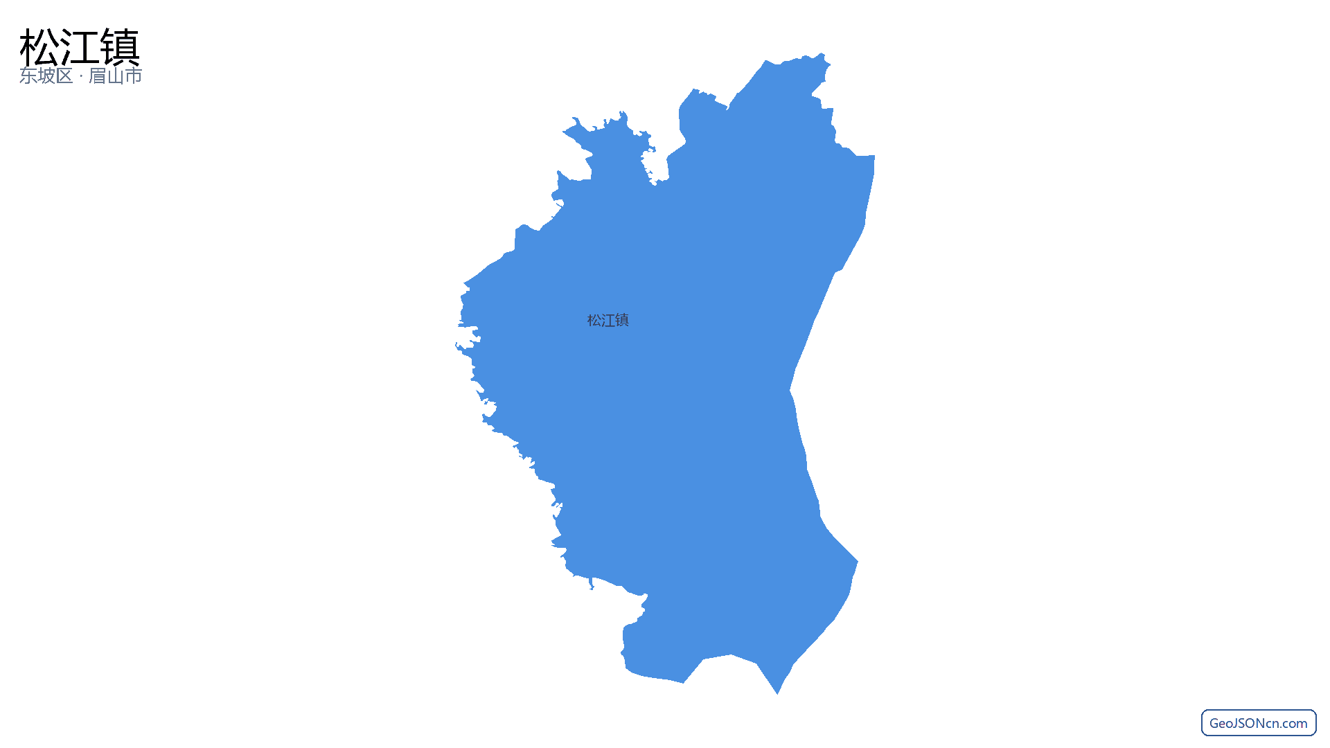 松江镇行政区划边界地图（东坡区·眉山市）,提供GeoJSON、SHP矢量边界数据下载及高清地图大图(PNG/JPG) - GeoJSONcn.com
