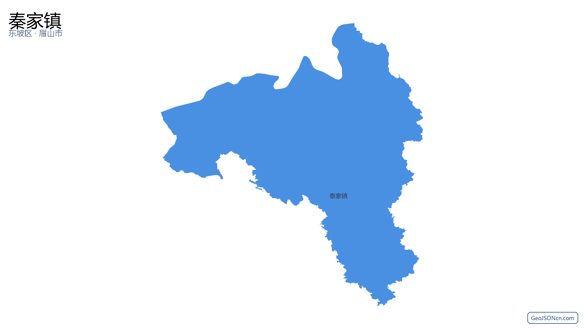 秦家镇行政区划边界地图（东坡区·眉山市）,提供GeoJSON、SHP矢量边界数据下载及高清地图大图(PNG/JPG) - GeoJSONcn.com