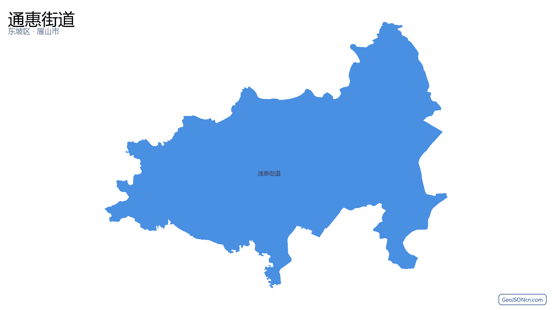 通惠街道行政区划边界地图(东坡区·眉山市),提供GeoJSON、SHP矢量边界数据下载及高清地图大图(PNG/JPG) - GeoJSONcn.com