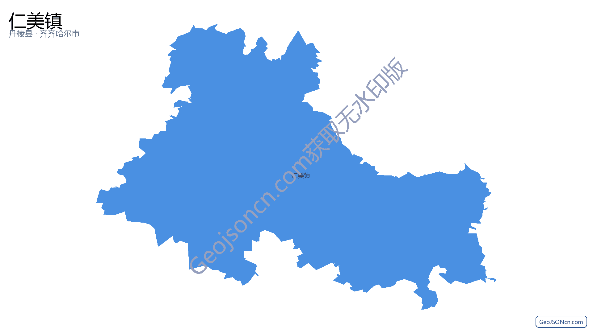 仁美镇行政区划边界地图(丹棱县·眉山市),提供GeoJSON、SHP矢量边界数据下载及高清地图大图(PNG/JPG) - GeoJSONcn.com