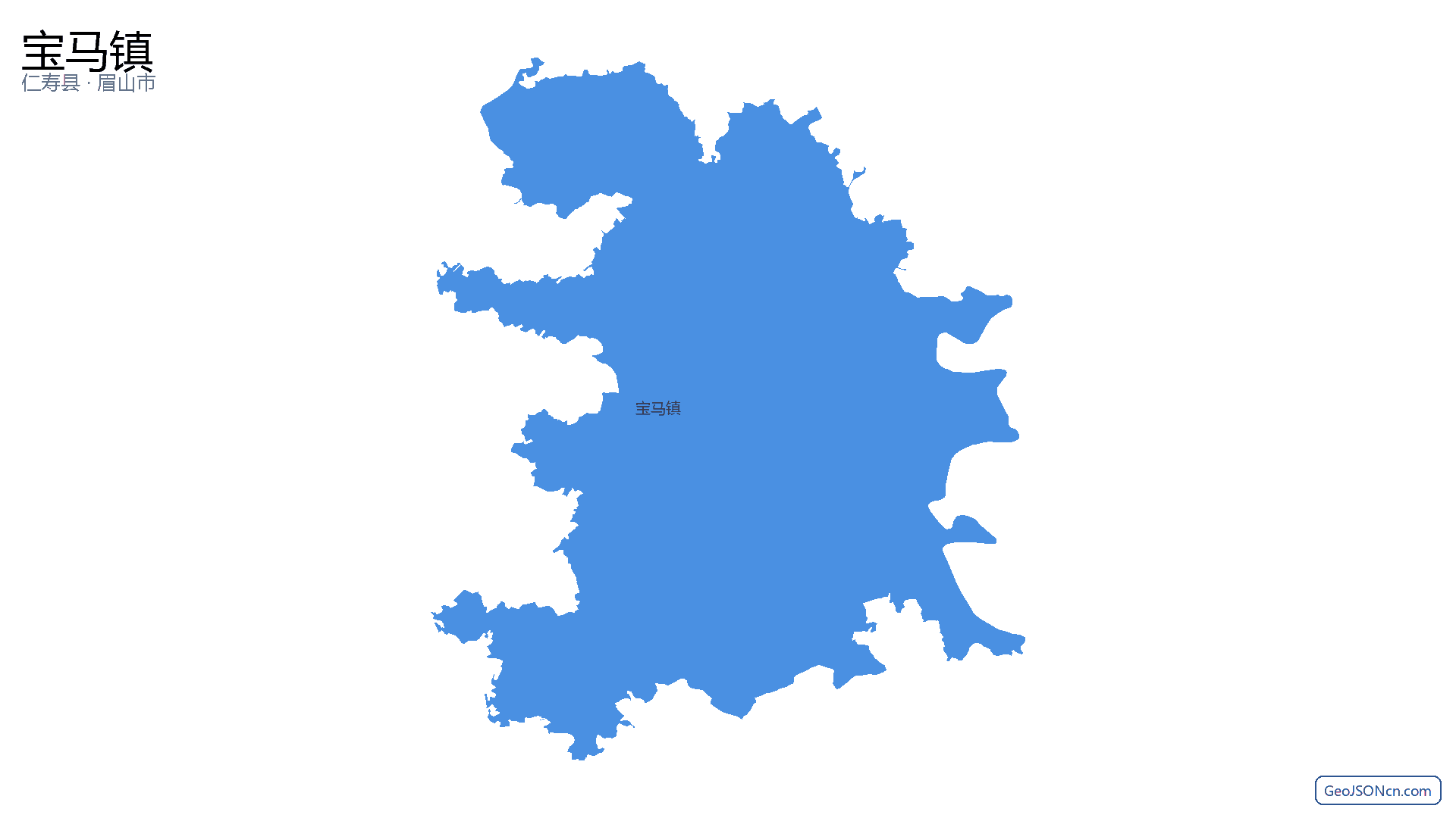 宝马镇行政区划边界地图(仁寿县·眉山市),提供GeoJSON、SHP矢量边界数据下载及高清地图大图(PNG/JPG) - GeoJSONcn.com