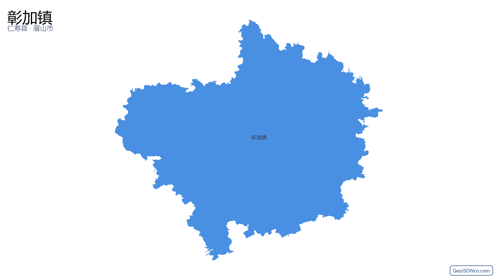 彰加镇行政区划边界地图(仁寿县·眉山市),提供GeoJSON、SHP矢量边界数据下载及高清地图大图(PNG/JPG) - GeoJSONcn.com