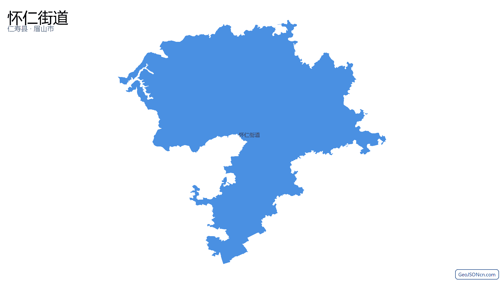 怀仁街道行政区划边界地图(仁寿县·眉山市),提供GeoJSON、SHP矢量边界数据下载及高清地图大图(PNG/JPG) - GeoJSONcn.com