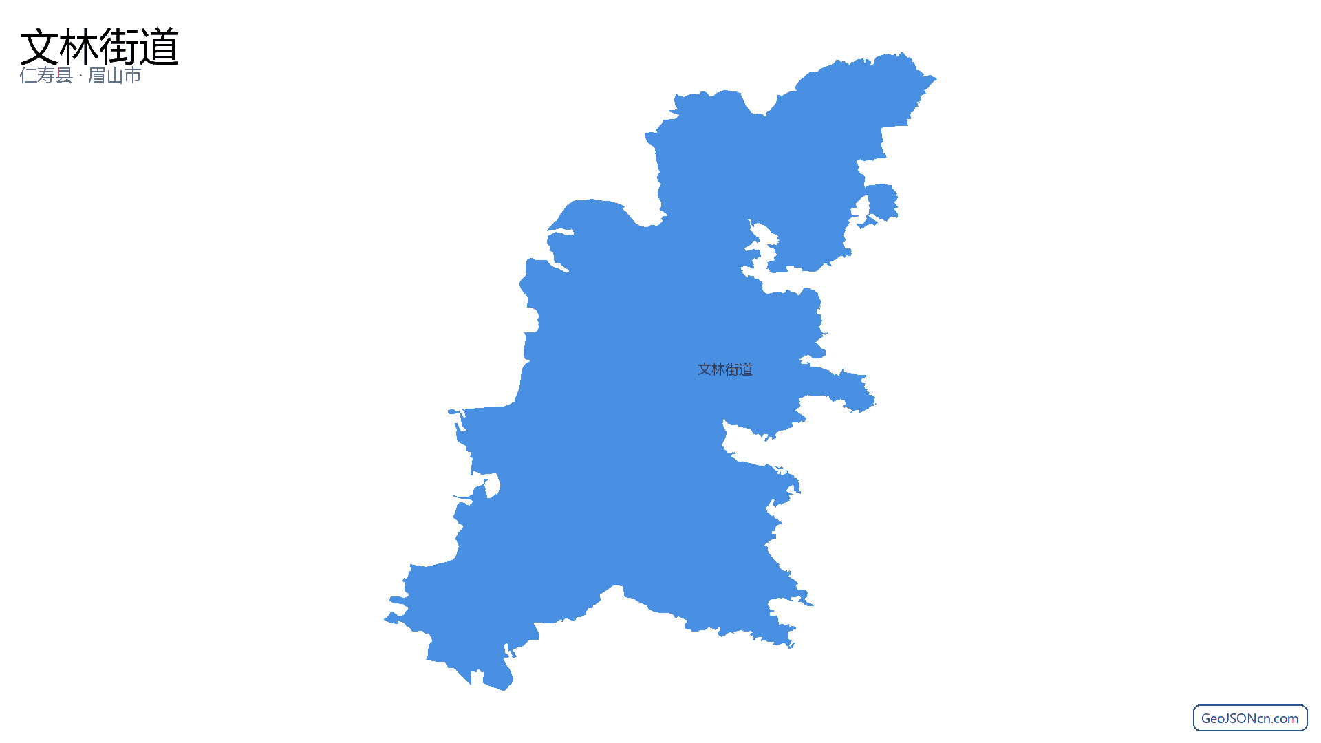 文林街道行政区划边界地图（仁寿县·眉山市）,提供GeoJSON、SHP矢量边界数据下载及高清地图大图(PNG/JPG) - GeoJSONcn.com