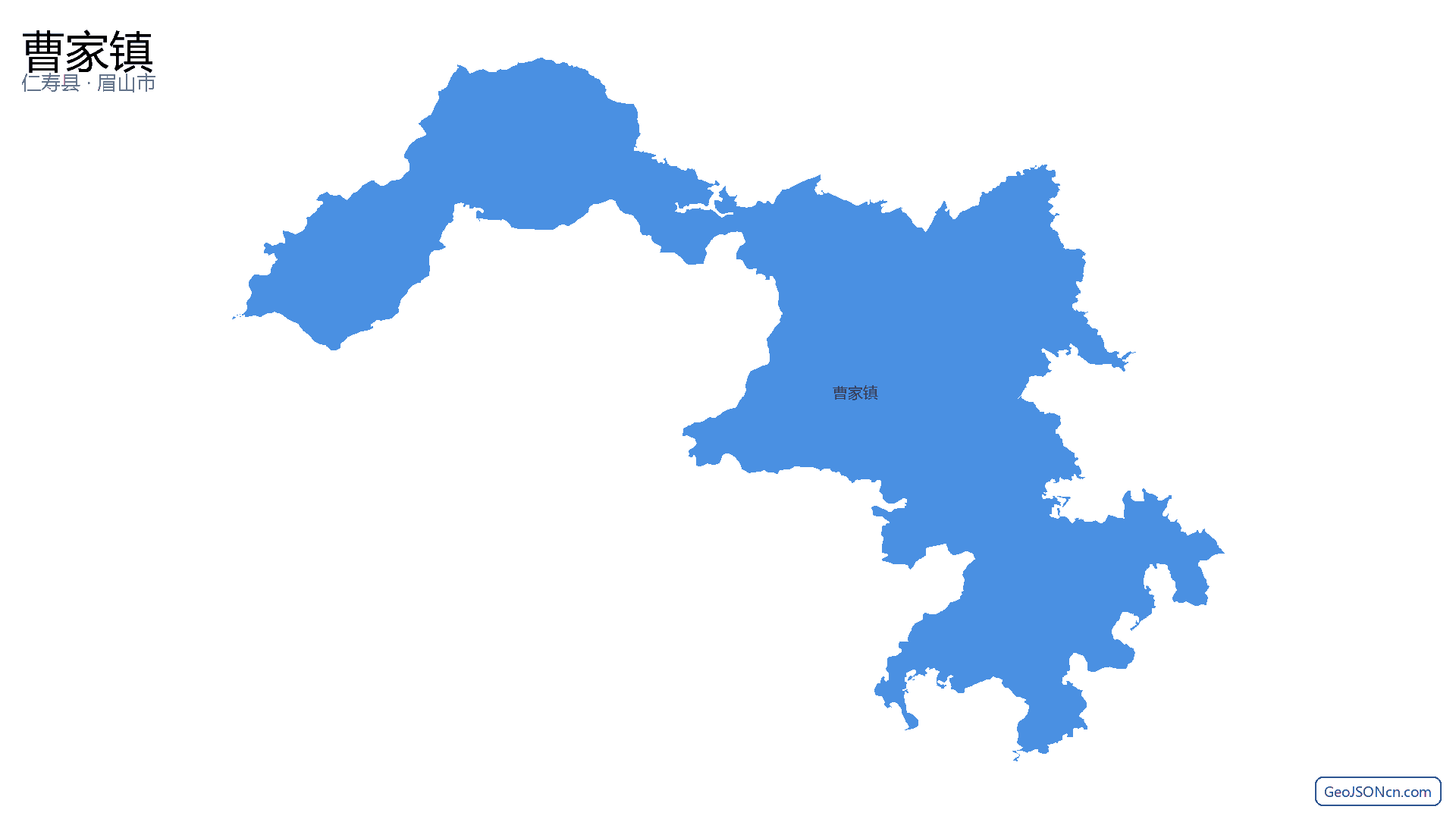 曹家镇行政区划边界地图(仁寿县·眉山市),提供GeoJSON、SHP矢量边界数据下载及高清地图大图(PNG/JPG) - GeoJSONcn.com