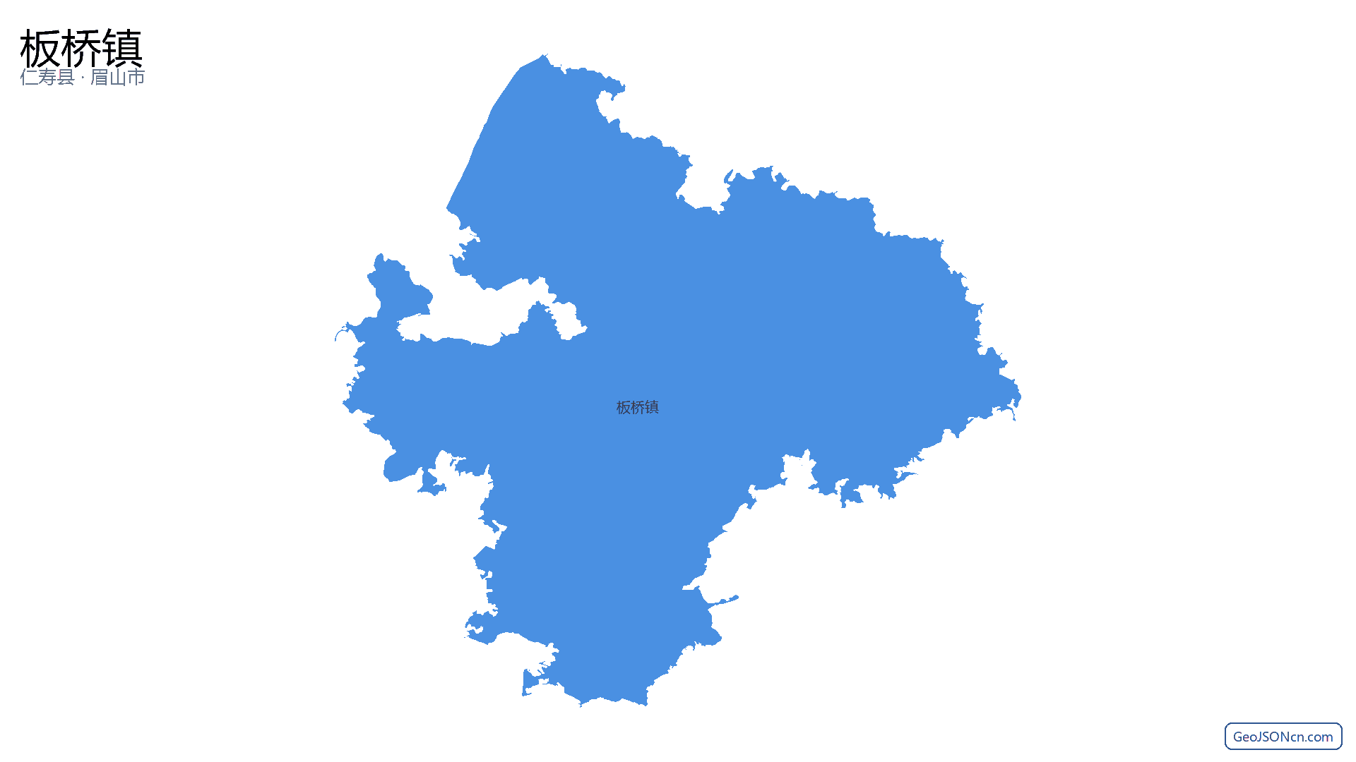 板桥镇行政区划边界地图(仁寿县·眉山市),提供GeoJSON、SHP矢量边界数据下载及高清地图大图(PNG/JPG) - GeoJSONcn.com