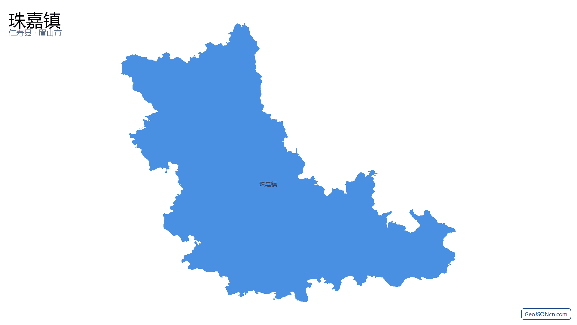珠嘉镇行政区划边界地图(仁寿县·眉山市),提供GeoJSON、SHP矢量边界数据下载及高清地图大图(PNG/JPG) - GeoJSONcn.com