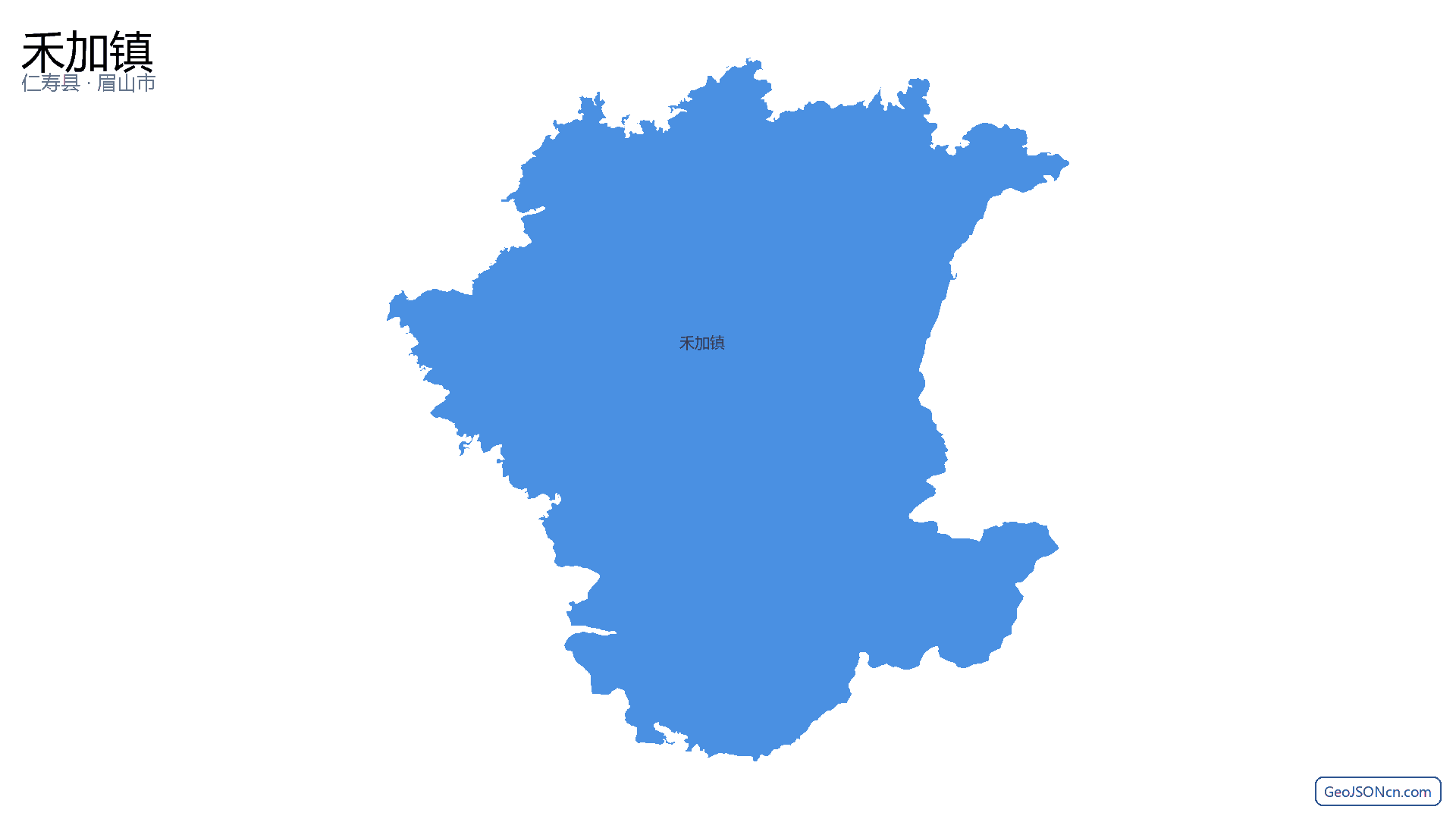 禾加镇行政区划边界地图（仁寿县·眉山市）,提供GeoJSON、SHP矢量边界数据下载及高清地图大图(PNG/JPG) - GeoJSONcn.com
