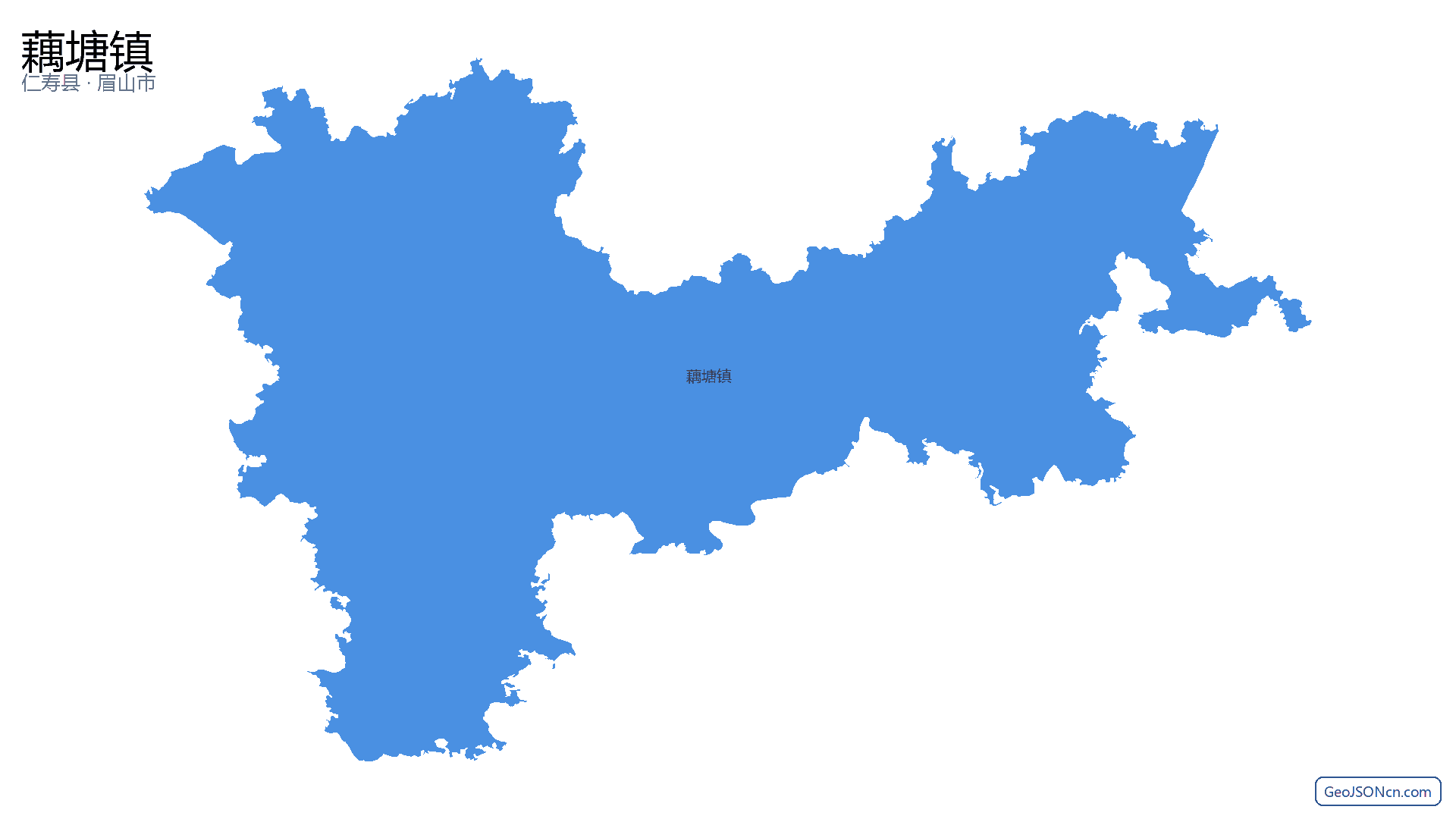 藕塘镇行政区划边界地图(仁寿县·眉山市),提供GeoJSON、SHP矢量边界数据下载及高清地图大图(PNG/JPG) - GeoJSONcn.com