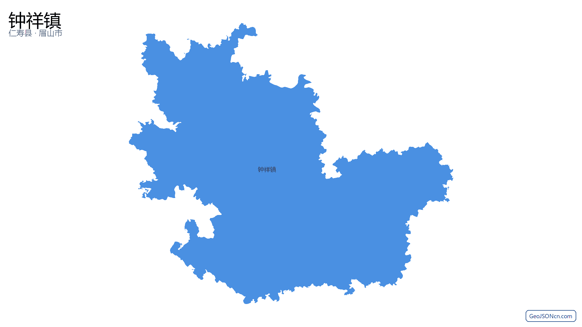 钟祥镇行政区划边界地图（仁寿县·眉山市）,提供GeoJSON、SHP矢量边界数据下载及高清地图大图(PNG/JPG) - GeoJSONcn.com