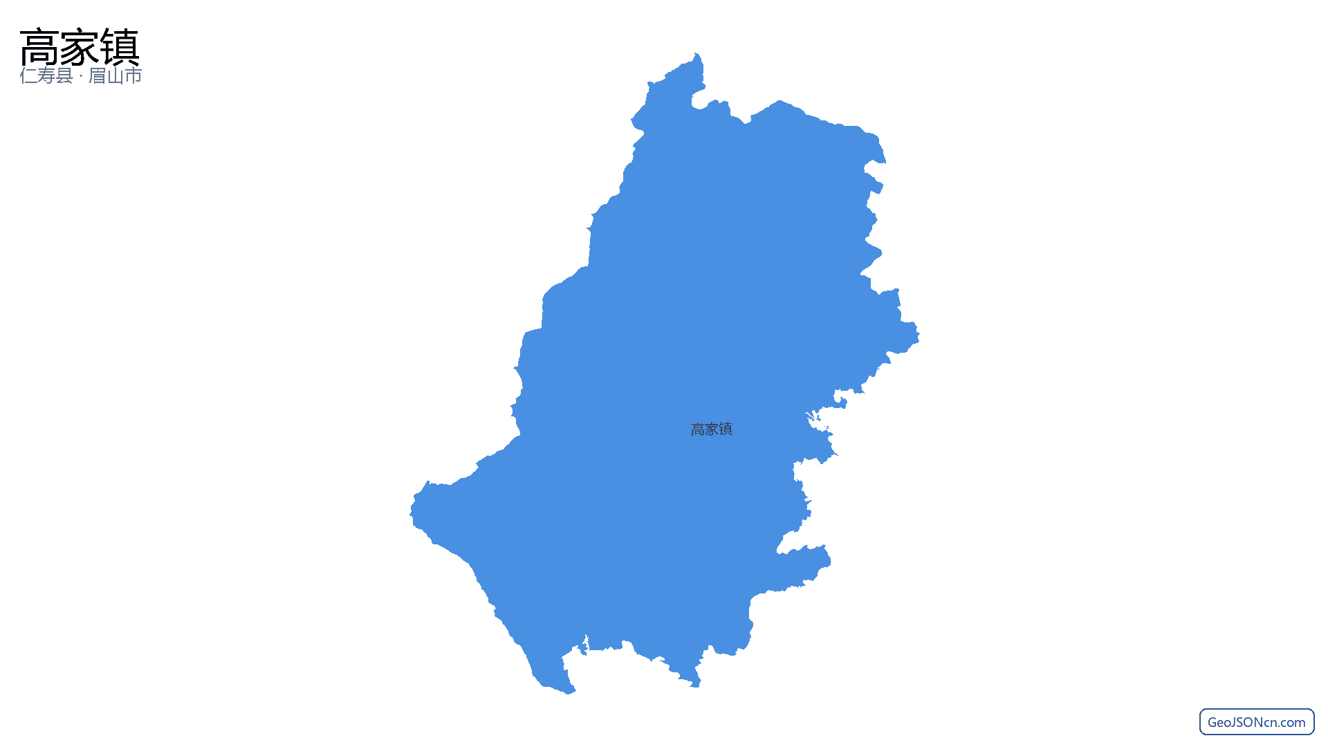 高家镇行政区划边界地图（仁寿县·眉山市）,提供GeoJSON、SHP矢量边界数据下载及高清地图大图(PNG/JPG) - GeoJSONcn.com
