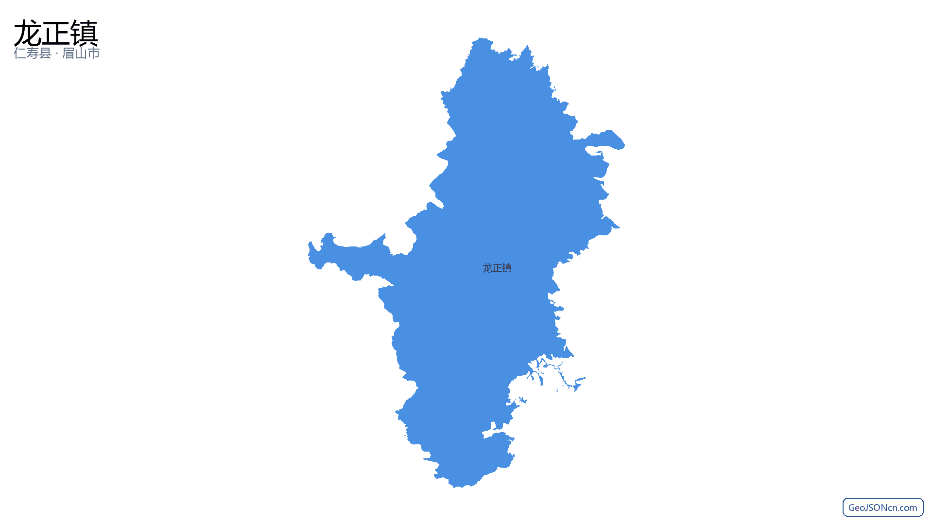 龙正镇行政区划边界地图（仁寿县·眉山市）,提供GeoJSON、SHP矢量边界数据下载及高清地图大图(PNG/JPG) - GeoJSONcn.com