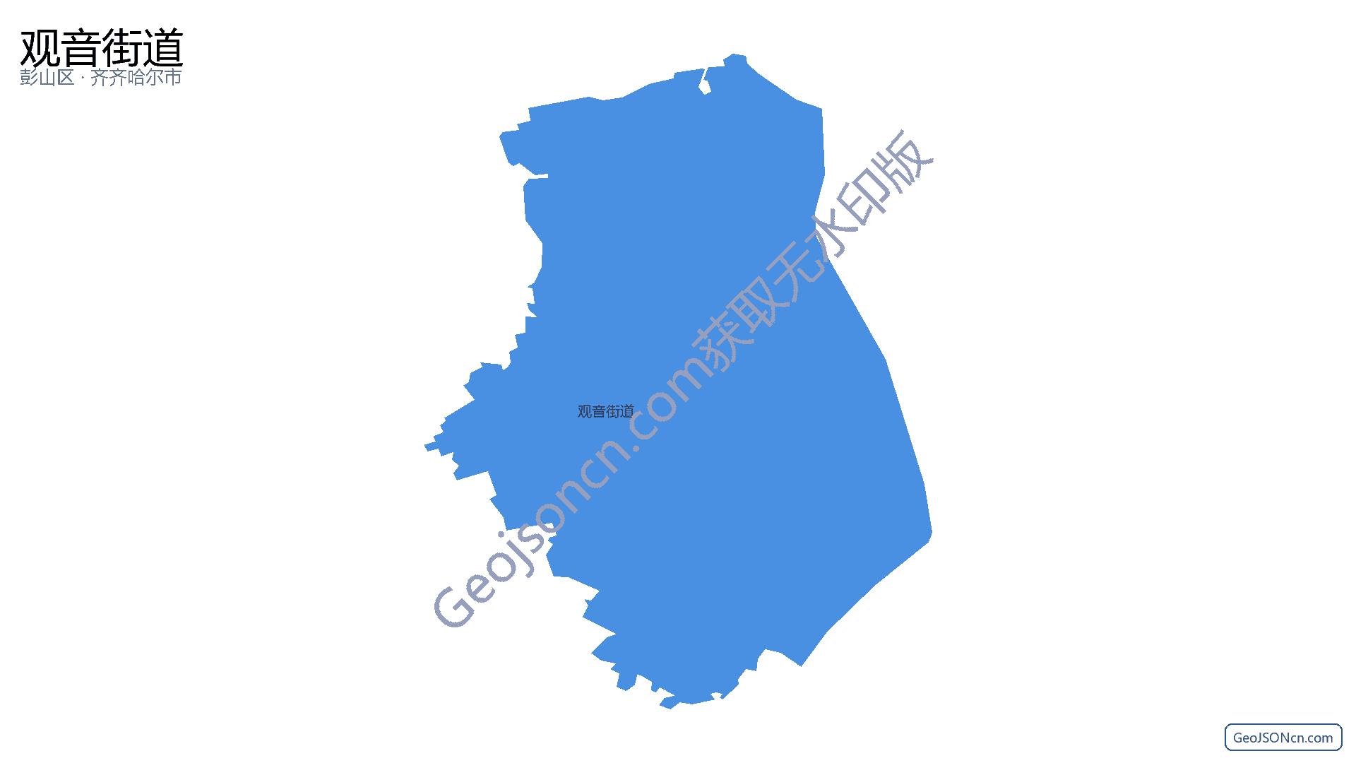 观音街道行政区划边界地图（彭山区·眉山市）,提供GeoJSON、SHP矢量边界数据下载及高清地图大图(PNG/JPG) - GeoJSONcn.com