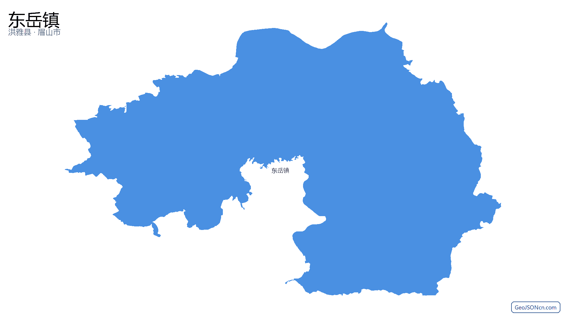 东岳镇行政区划边界地图（洪雅县·眉山市）,提供GeoJSON、SHP矢量边界数据下载及高清地图大图(PNG/JPG) - GeoJSONcn.com