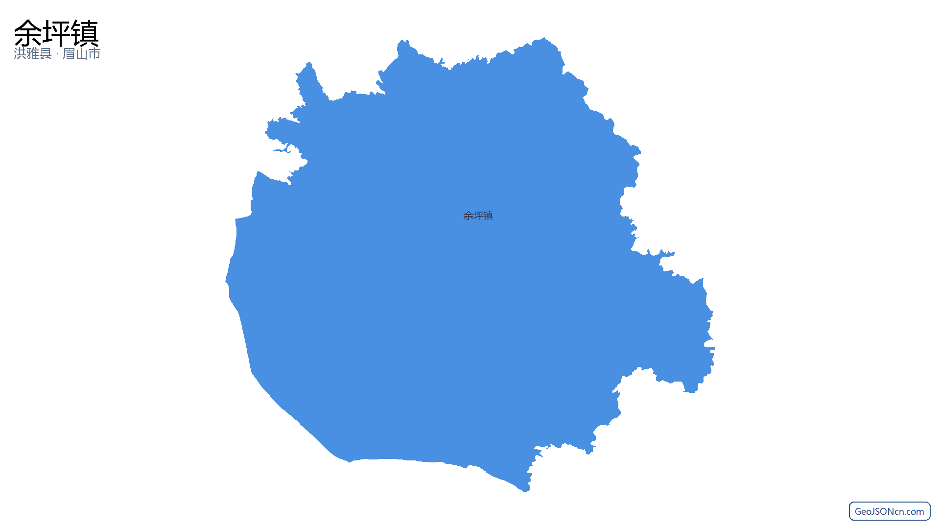 余坪镇行政区划边界地图(洪雅县·眉山市),提供GeoJSON、SHP矢量边界数据下载及高清地图大图(PNG/JPG) - GeoJSONcn.com