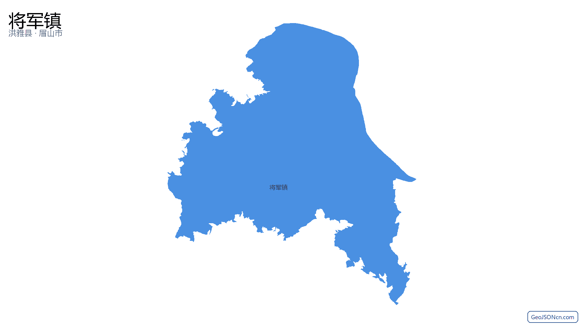 将军镇行政区划边界地图（洪雅县·眉山市）,提供GeoJSON、SHP矢量边界数据下载及高清地图大图(PNG/JPG) - GeoJSONcn.com