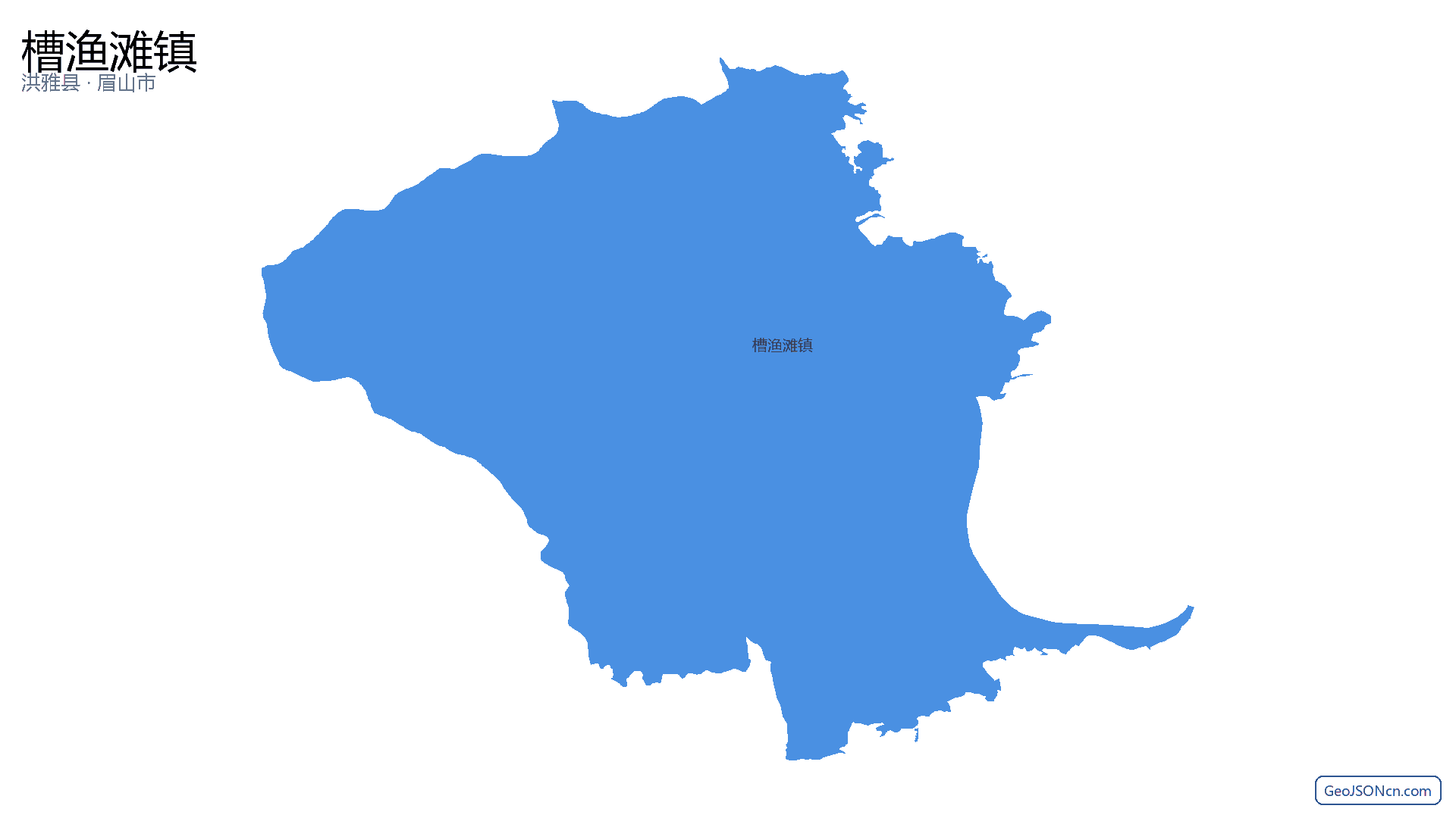 槽渔滩镇行政区划边界地图（洪雅县·眉山市）,提供GeoJSON、SHP矢量边界数据下载及高清地图大图(PNG/JPG) - GeoJSONcn.com