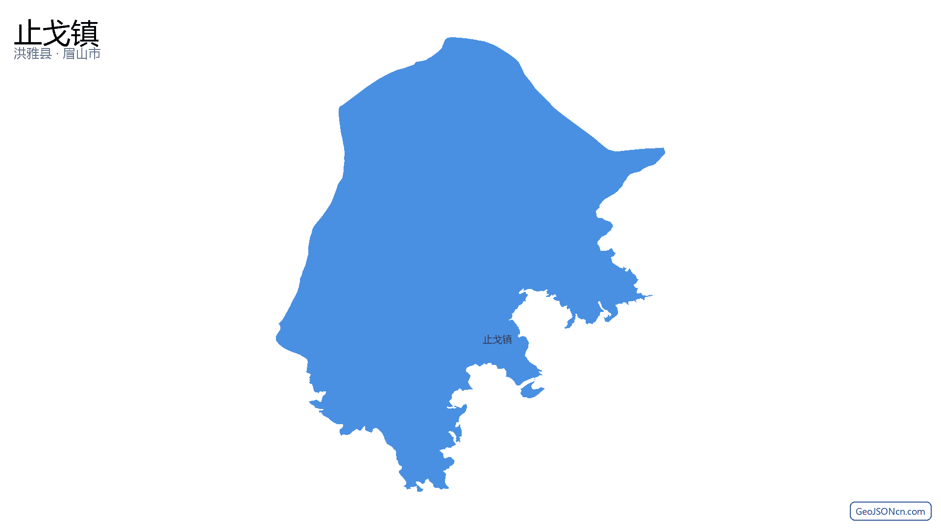 止戈镇行政区划边界地图(洪雅县·眉山市),提供GeoJSON、SHP矢量边界数据下载及高清地图大图(PNG/JPG) - GeoJSONcn.com