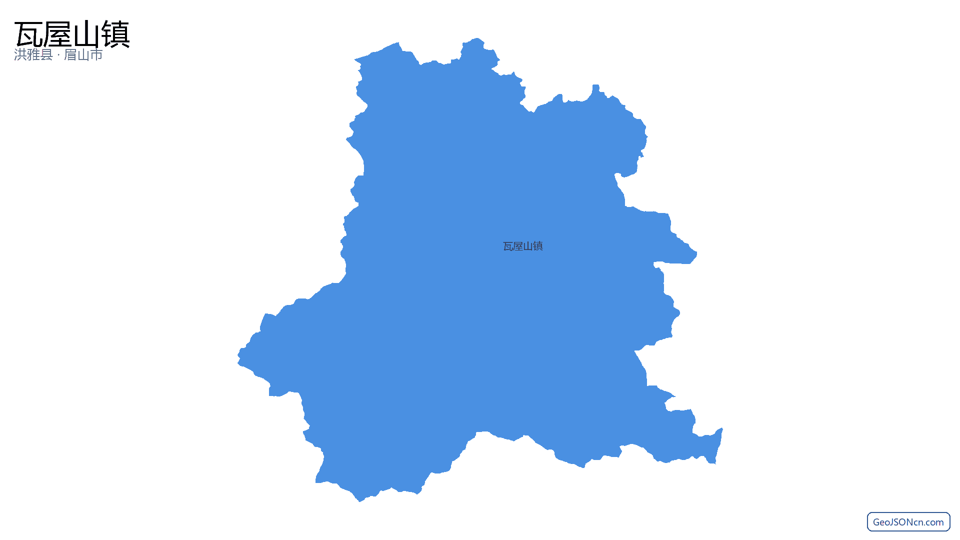 瓦屋山镇行政区划边界地图(洪雅县·眉山市),提供GeoJSON、SHP矢量边界数据下载及高清地图大图(PNG/JPG) - GeoJSONcn.com