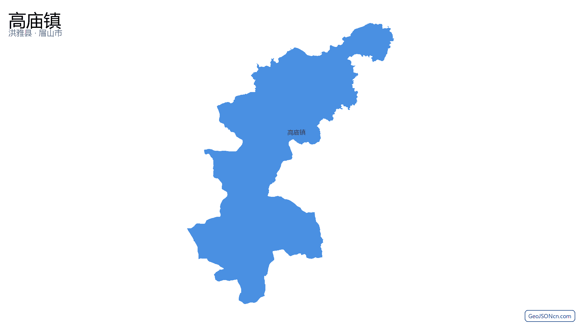 高庙镇行政区划边界地图(洪雅县·眉山市),提供GeoJSON、SHP矢量边界数据下载及高清地图大图(PNG/JPG) - GeoJSONcn.com