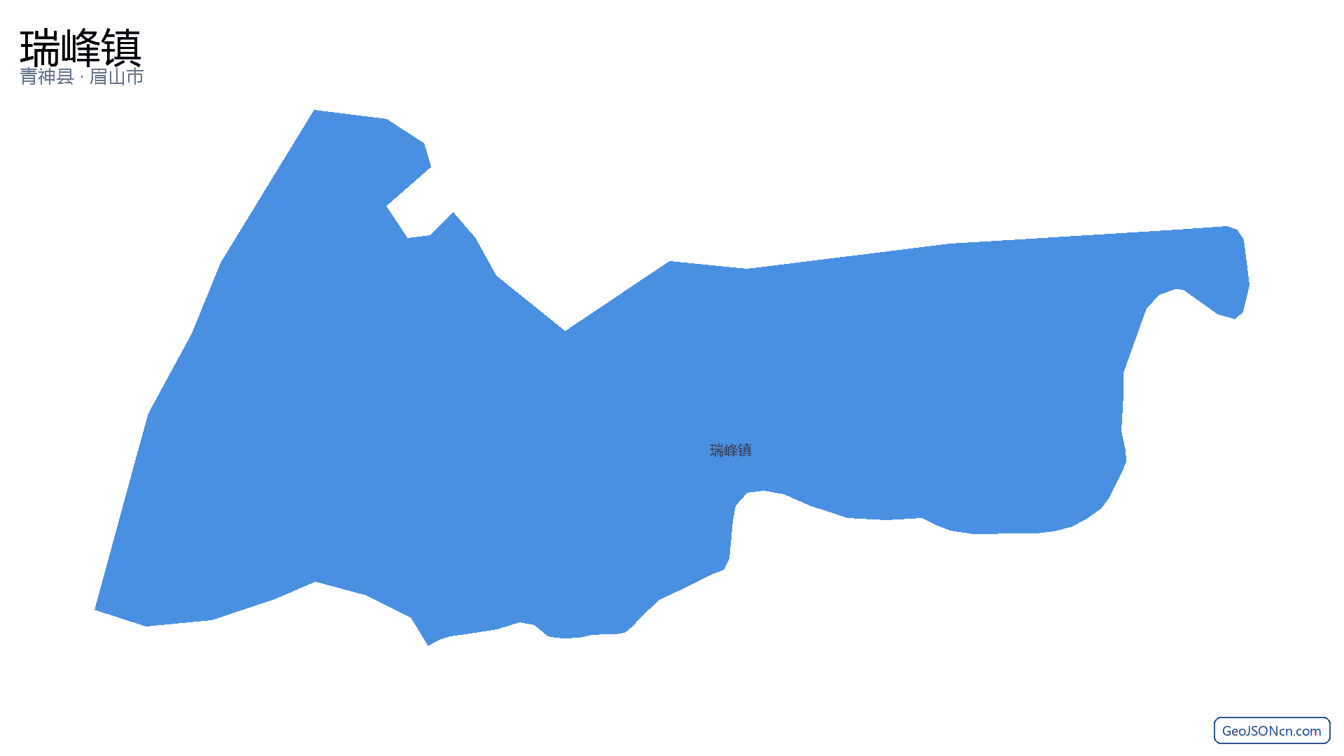 瑞峰镇行政区划边界地图（青神县·眉山市）,提供GeoJSON、SHP矢量边界数据下载及高清地图大图(PNG/JPG) - GeoJSONcn.com