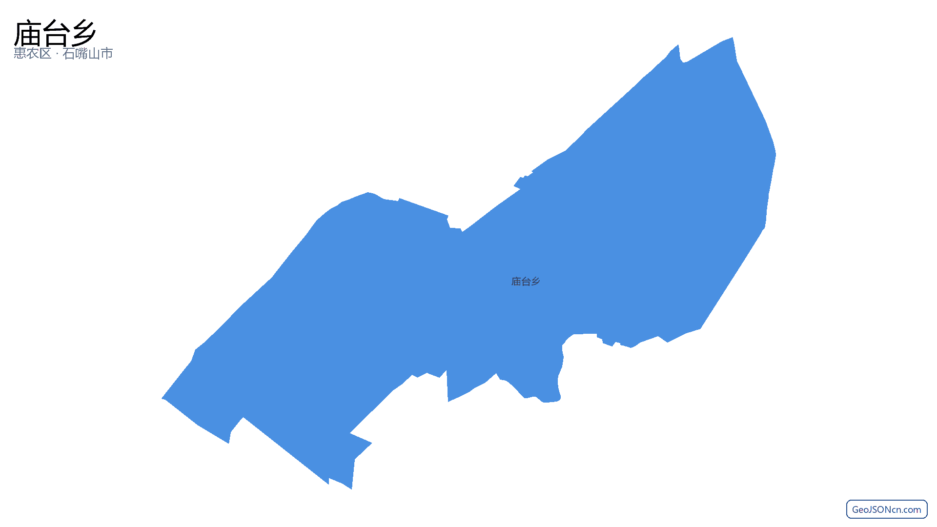 庙台乡行政区划边界地图（惠农区·石嘴山市）,提供GeoJSON、SHP矢量边界数据下载及高清地图大图(PNG/JPG) - GeoJSONcn.com