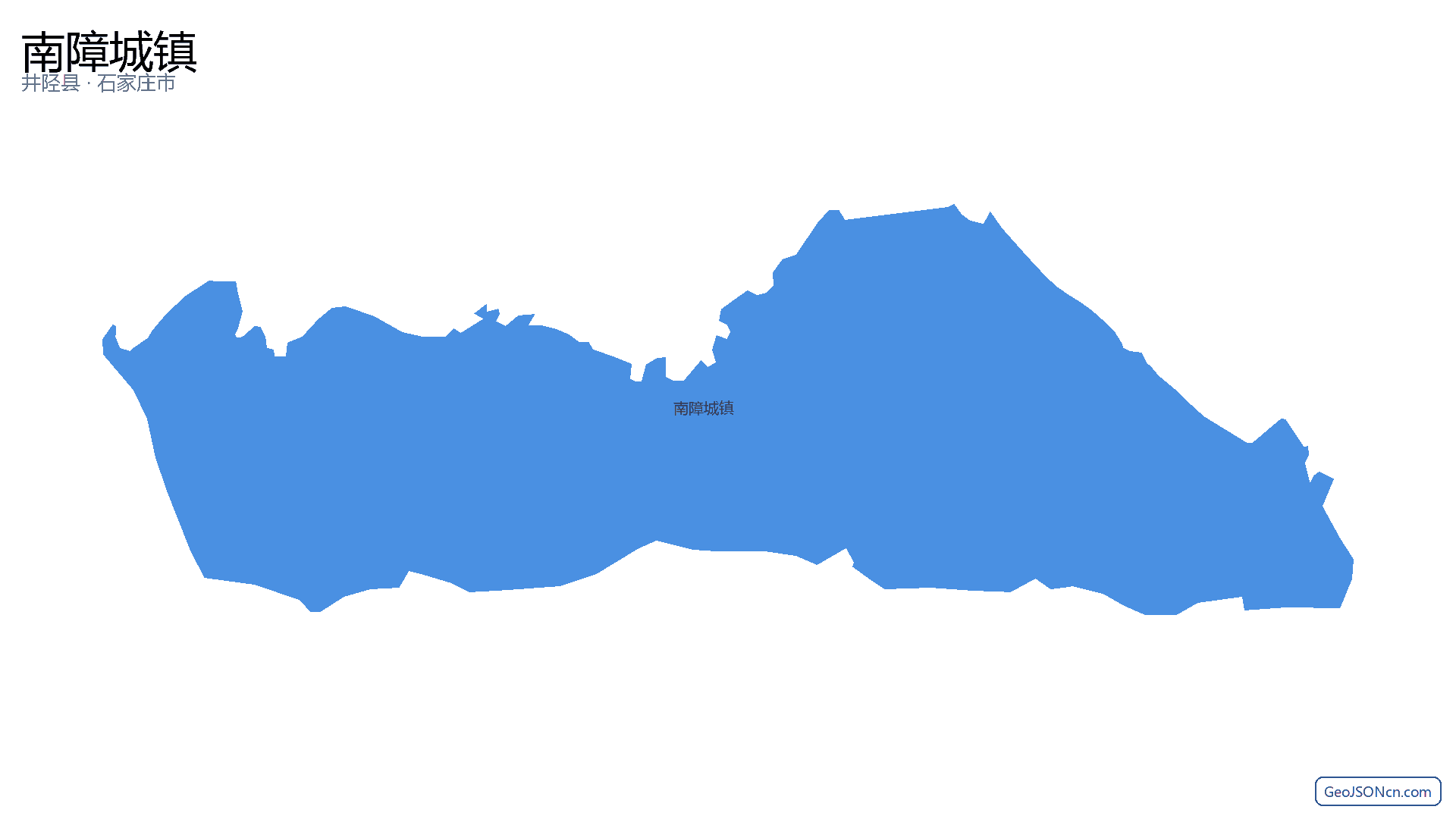 南障城镇行政区划边界地图（井陉县·石家庄市）,提供GeoJSON、SHP矢量边界数据下载及高清地图大图(PNG/JPG) - GeoJSONcn.com