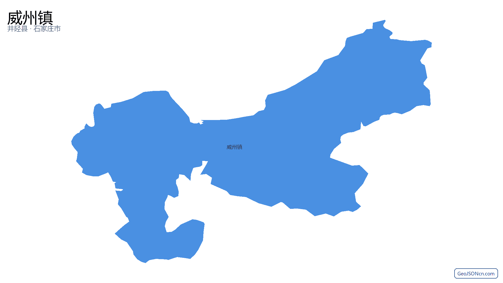 威州镇行政区划边界地图（井陉县·石家庄市）,提供GeoJSON、SHP矢量边界数据下载及高清地图大图(PNG/JPG) - GeoJSONcn.com