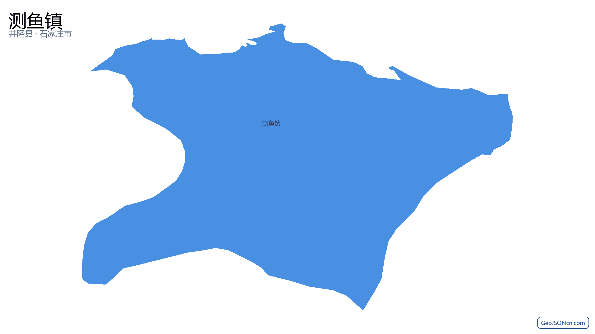 测鱼镇行政区划边界地图（井陉县·石家庄市）,提供GeoJSON、SHP矢量边界数据下载及高清地图大图(PNG/JPG) - GeoJSONcn.com