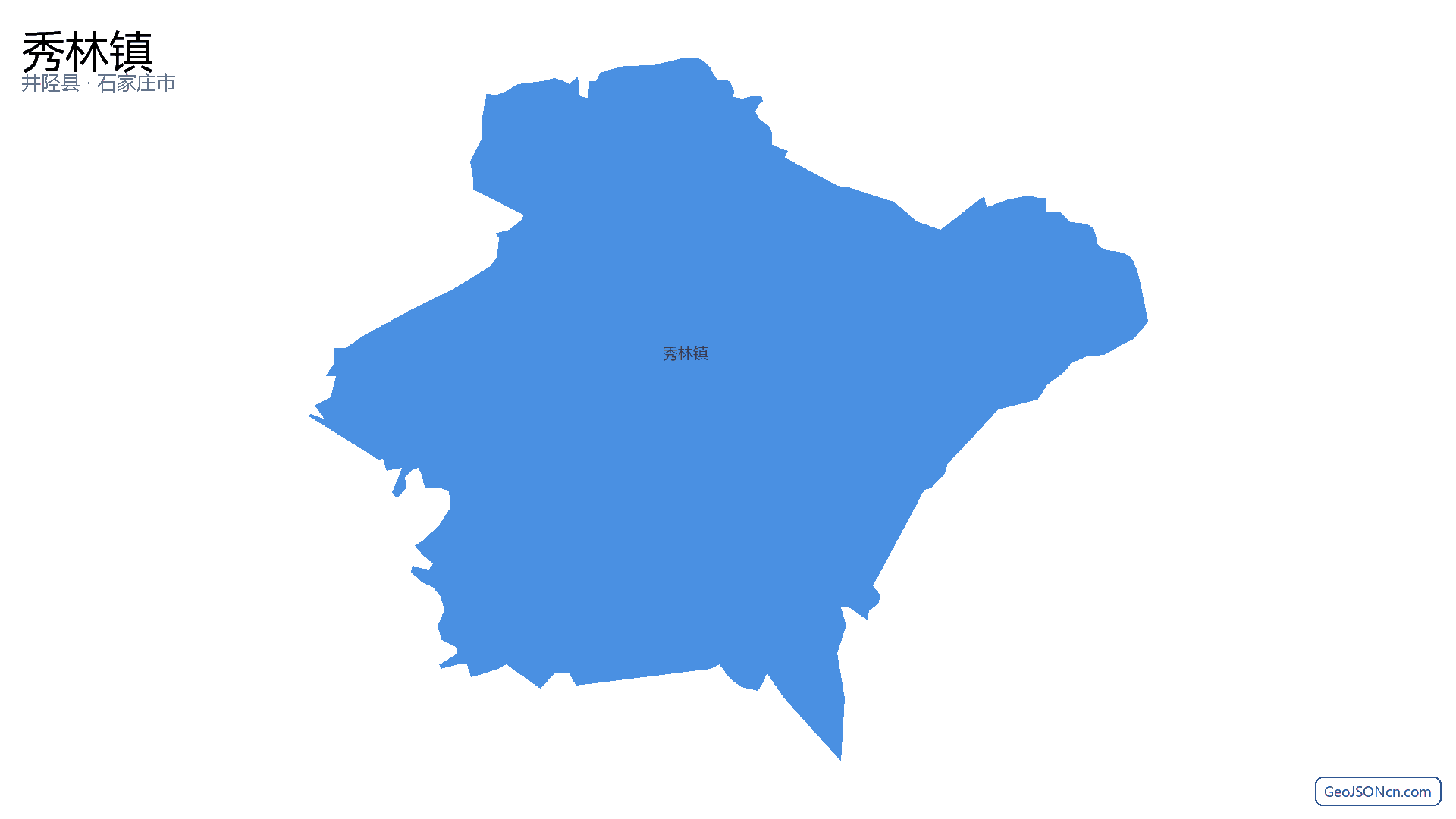 秀林镇行政区划边界地图（井陉县·石家庄市）,提供GeoJSON、SHP矢量边界数据下载及高清地图大图(PNG/JPG) - GeoJSONcn.com