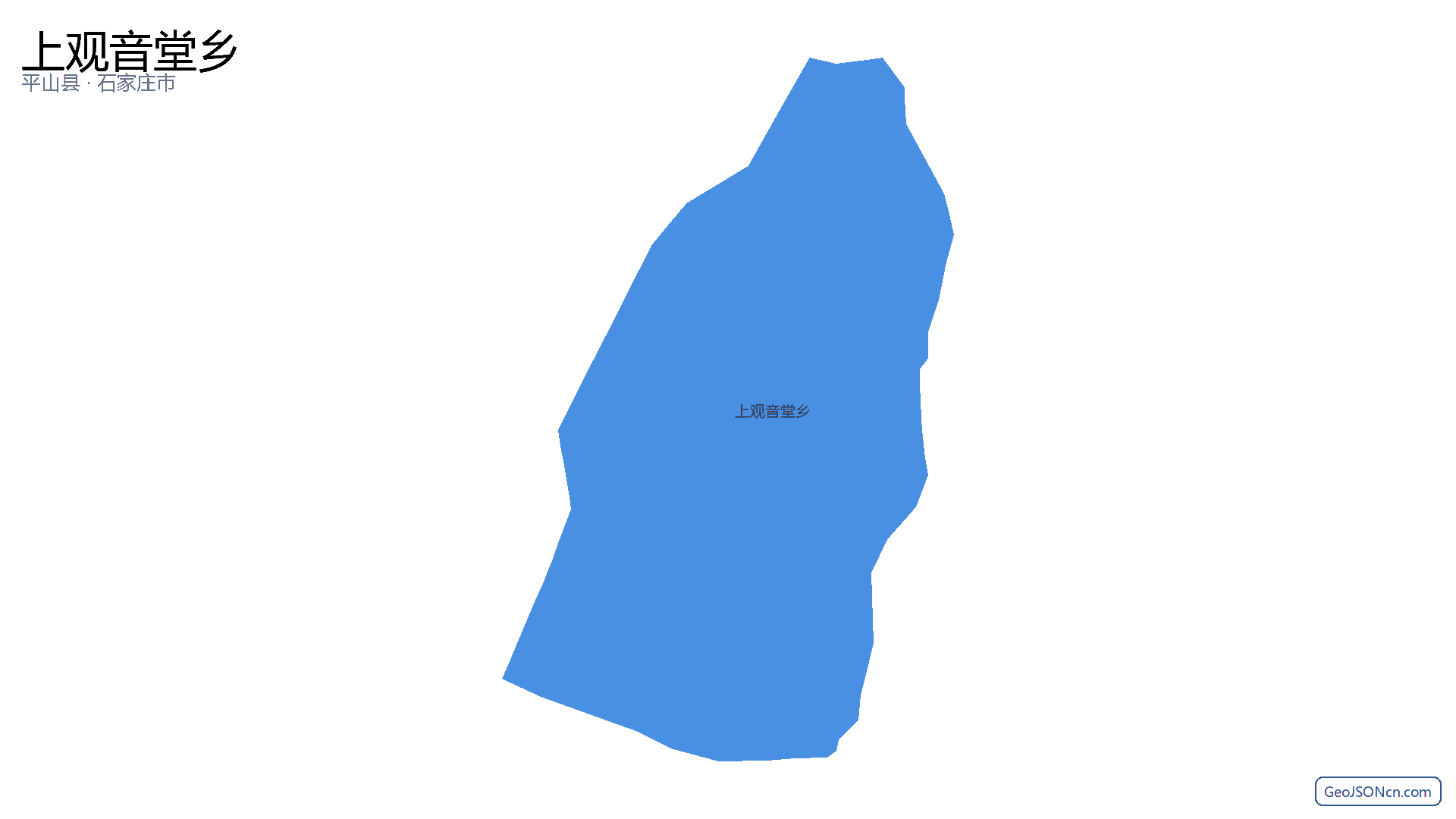 上观音堂乡行政区划边界地图（平山县·石家庄市）,提供GeoJSON、SHP矢量边界数据下载及高清地图大图(PNG/JPG) - GeoJSONcn.com