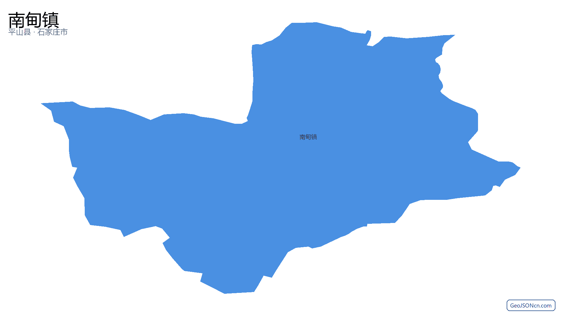 南甸镇行政区划边界地图(平山县·石家庄市),提供GeoJSON、SHP矢量边界数据下载及高清地图大图(PNG/JPG) - GeoJSONcn.com