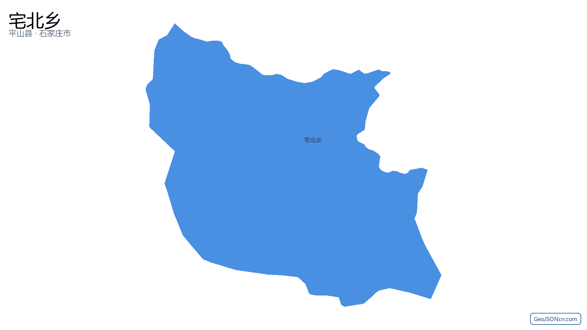 宅北乡行政区划边界地图（平山县·石家庄市）,提供GeoJSON、SHP矢量边界数据下载及高清地图大图(PNG/JPG) - GeoJSONcn.com