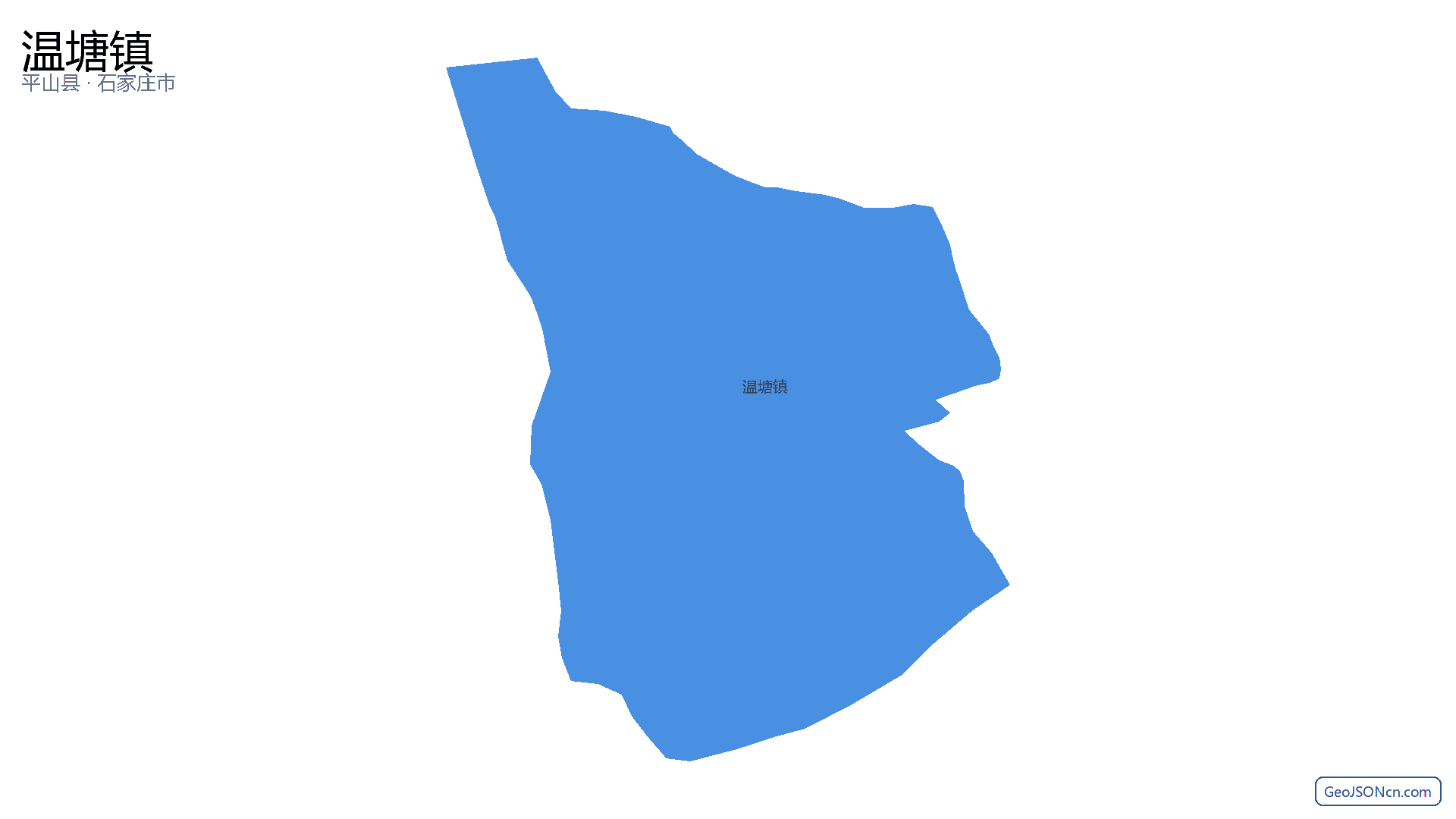温塘镇行政区划边界地图（平山县·石家庄市）,提供GeoJSON、SHP矢量边界数据下载及高清地图大图(PNG/JPG) - GeoJSONcn.com