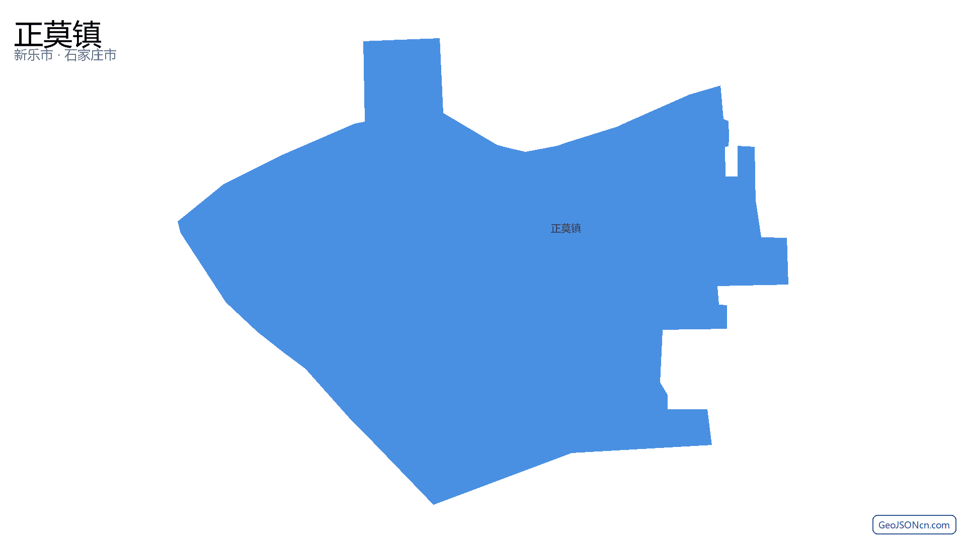正莫镇行政区划边界地图（新乐市·石家庄市）,提供GeoJSON、SHP矢量边界数据下载及高清地图大图(PNG/JPG) - GeoJSONcn.com