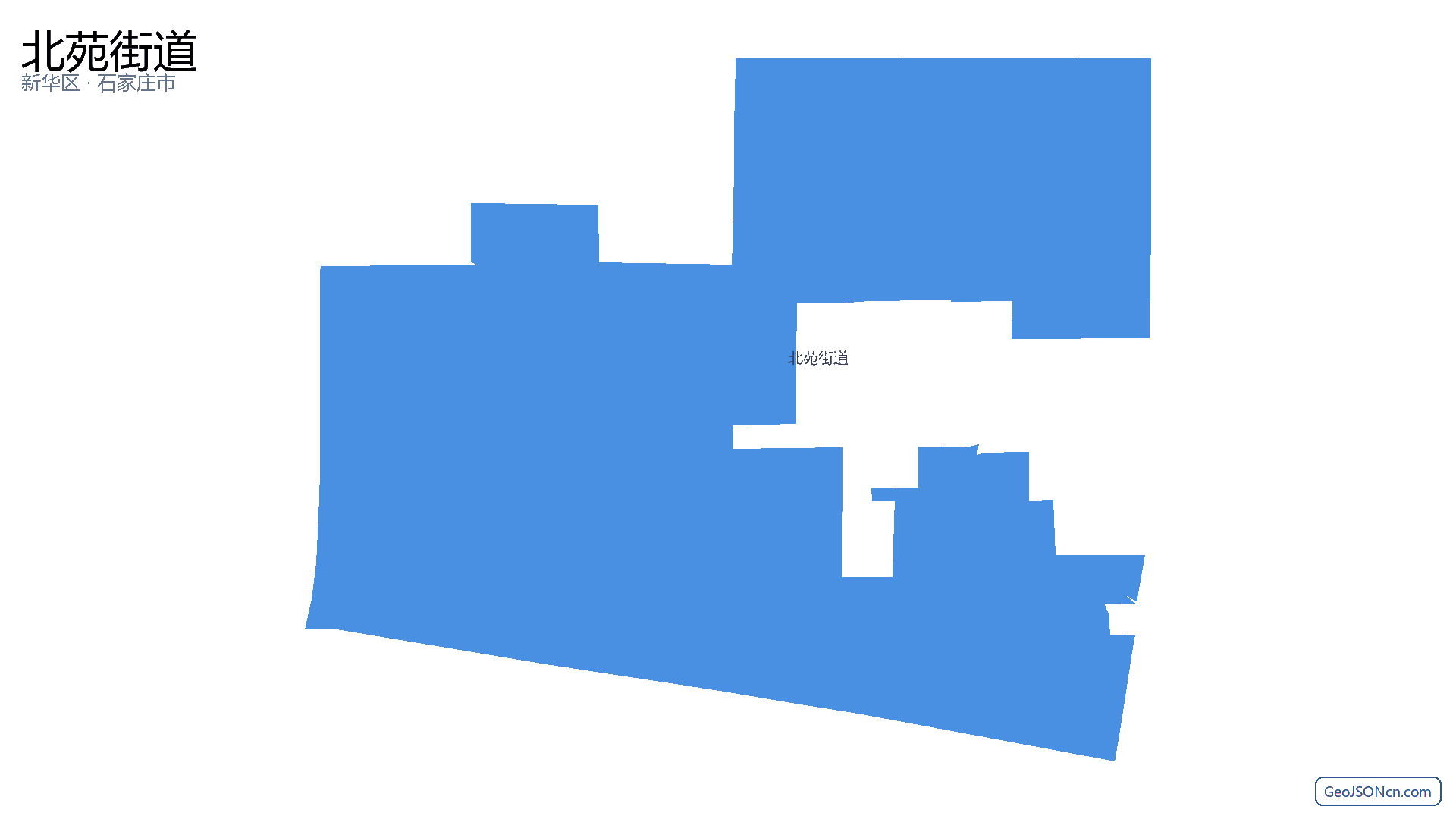 北苑街道行政区划边界地图(新华区·石家庄市),提供GeoJSON、SHP矢量边界数据下载及高清地图大图(PNG/JPG) - GeoJSONcn.com