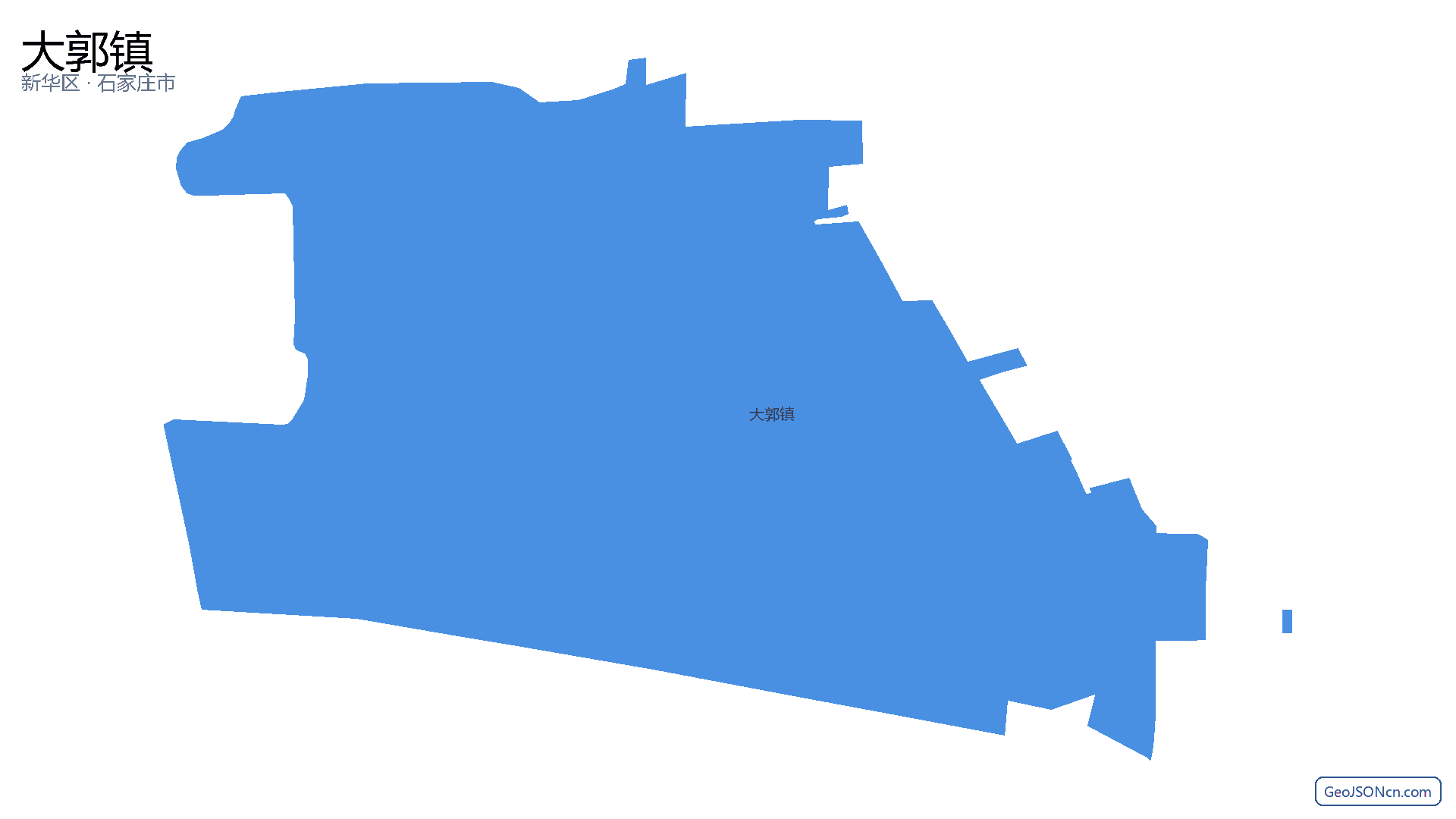 大郭镇行政区划边界地图(新华区·石家庄市),提供GeoJSON、SHP矢量边界数据下载及高清地图大图(PNG/JPG) - GeoJSONcn.com