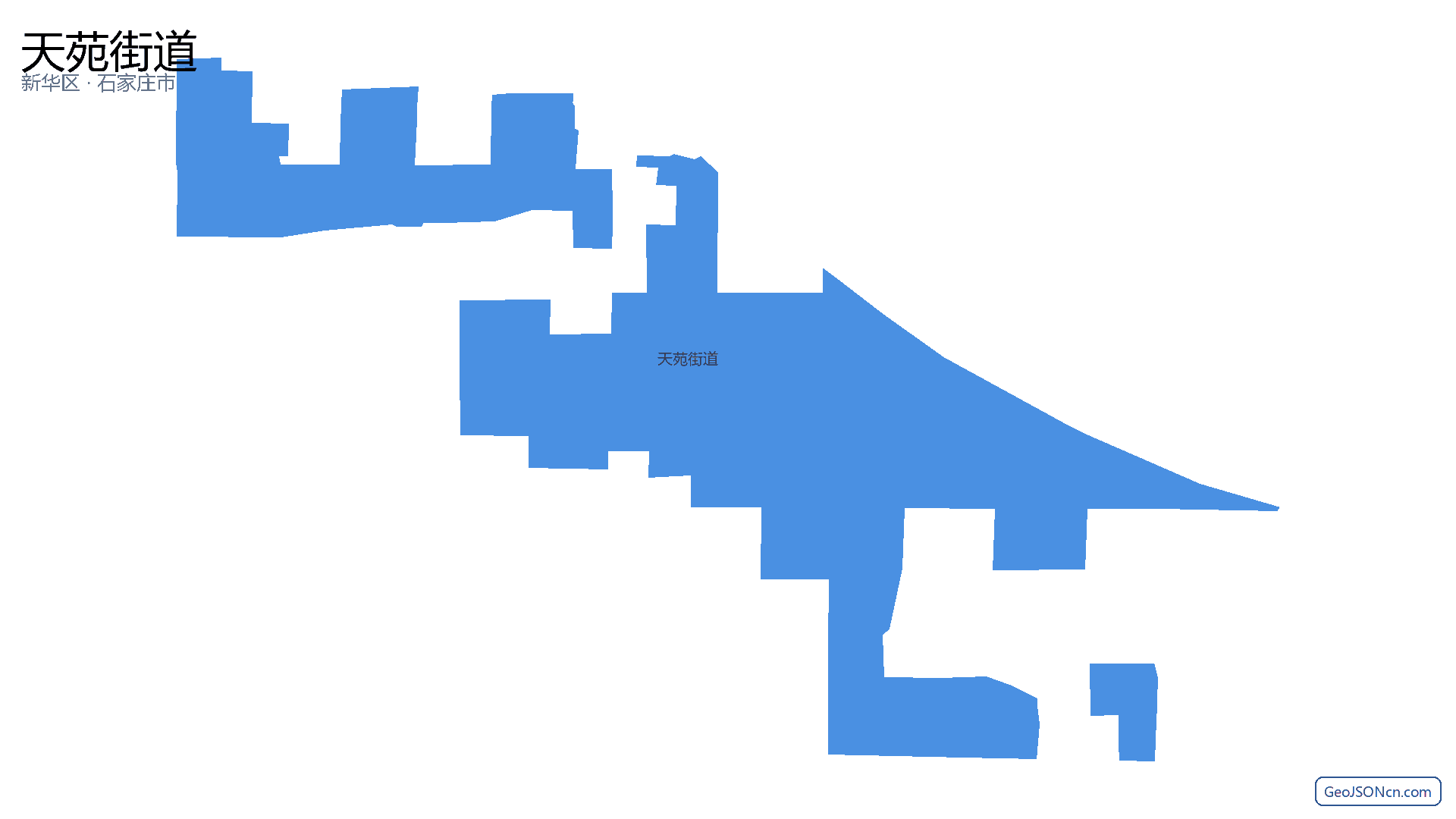 天苑街道行政区划边界地图（新华区·石家庄市）,提供GeoJSON、SHP矢量边界数据下载及高清地图大图(PNG/JPG) - GeoJSONcn.com