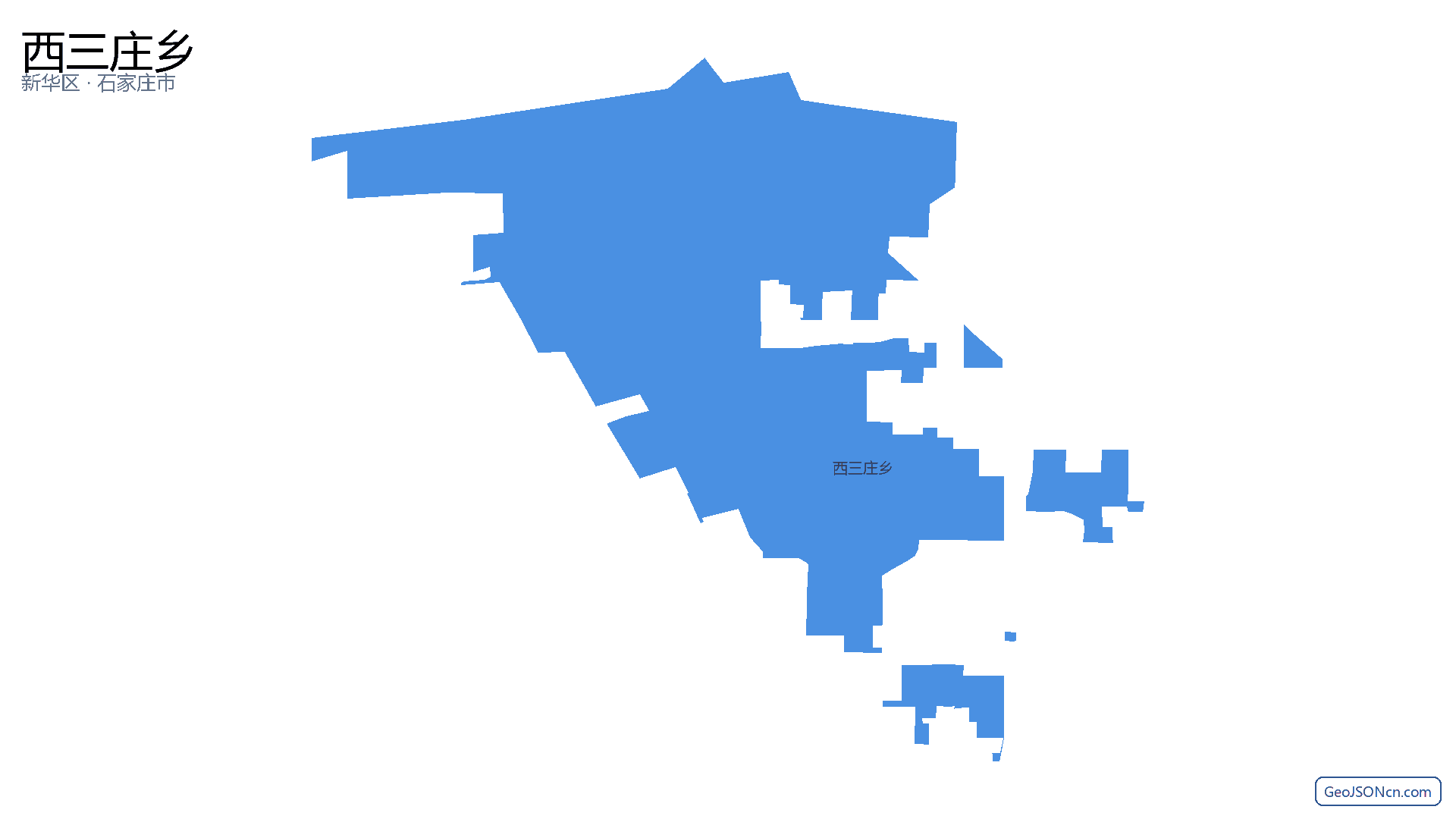 西三庄乡行政区划边界地图(新华区·石家庄市),提供GeoJSON、SHP矢量边界数据下载及高清地图大图(PNG/JPG) - GeoJSONcn.com
