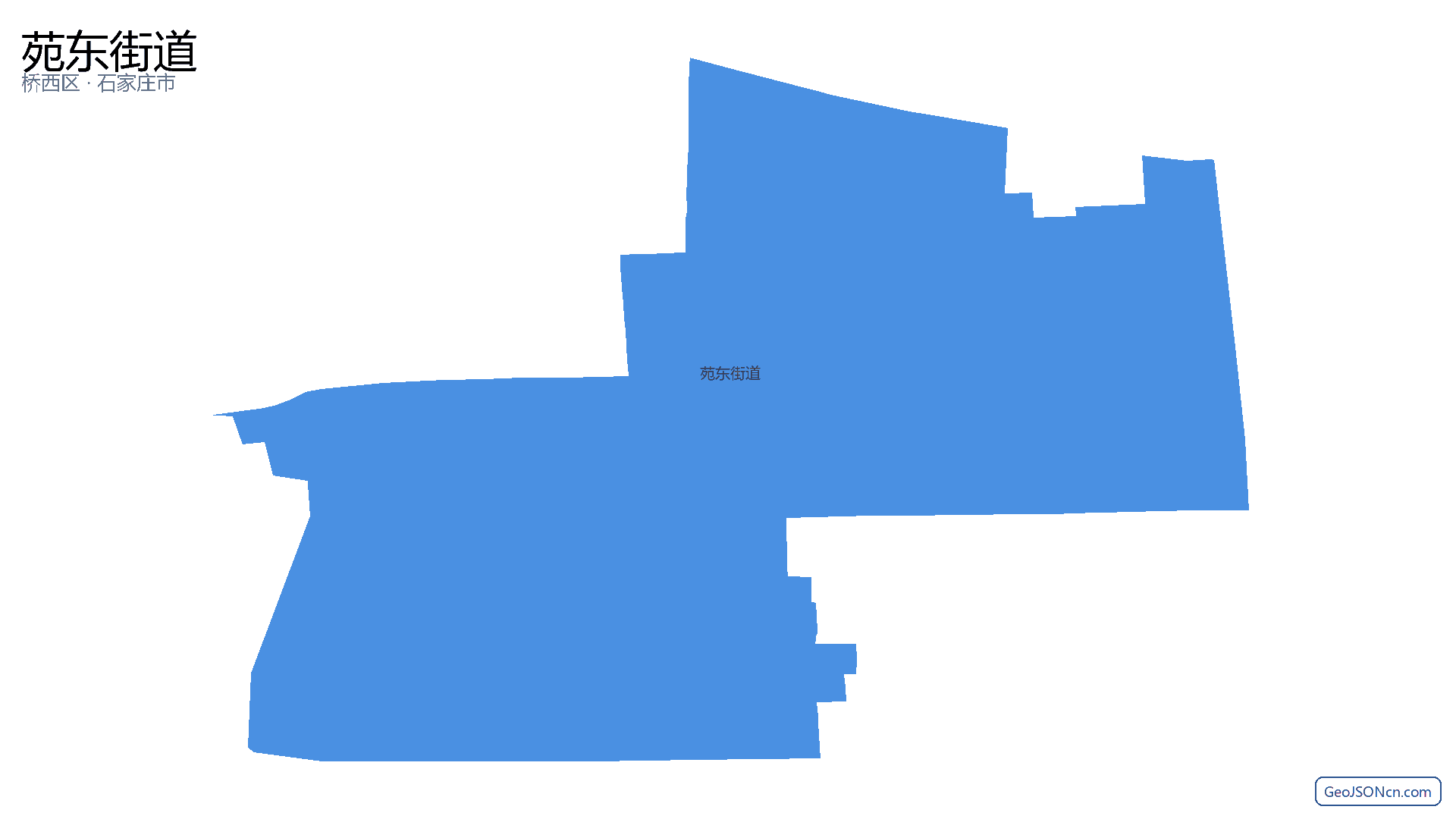 苑东街道行政区划边界地图(桥西区·石家庄市),提供GeoJSON、SHP矢量边界数据下载及高清地图大图(PNG/JPG) - GeoJSONcn.com