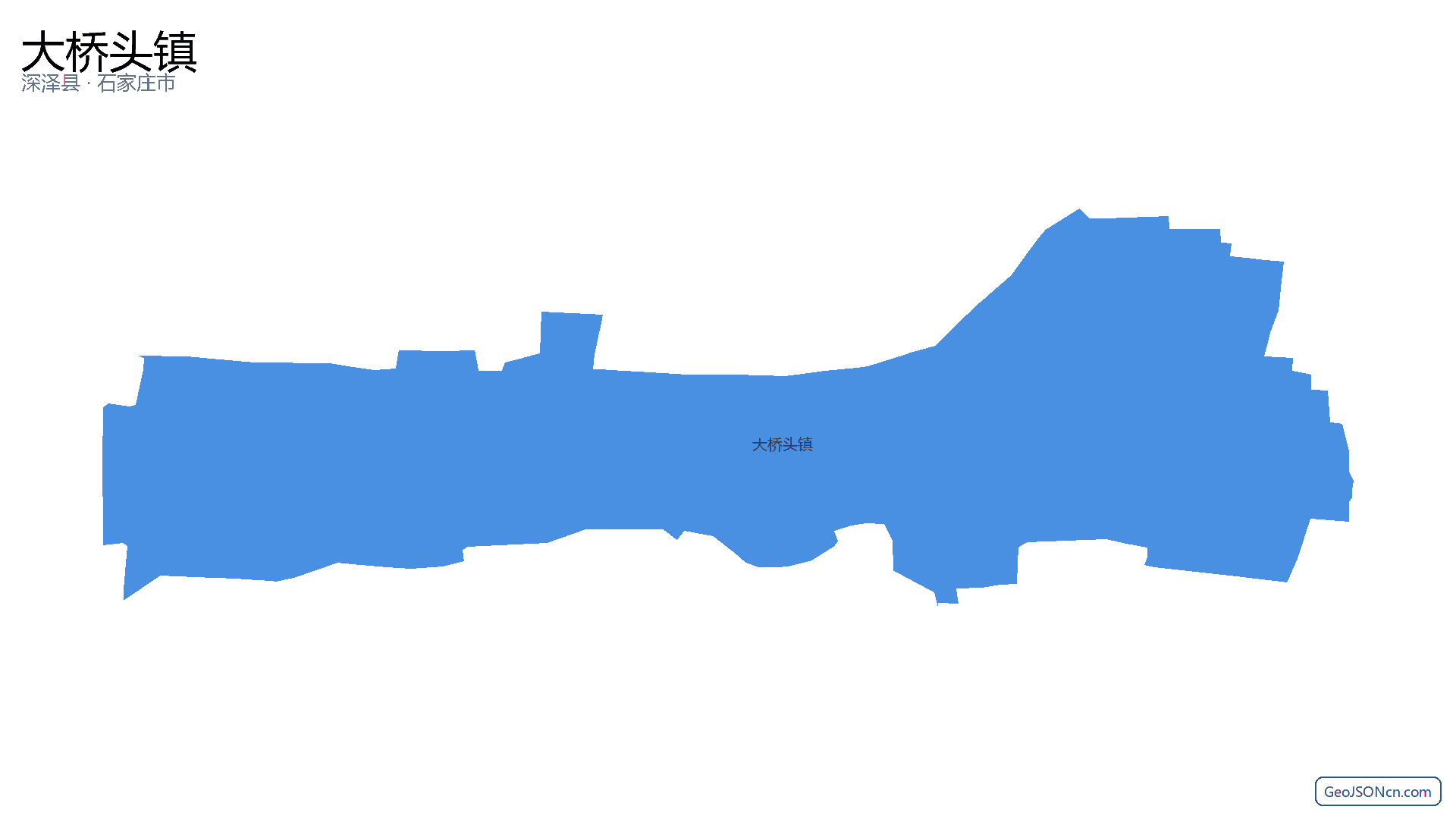大桥头镇行政区划边界地图(深泽县·石家庄市),提供GeoJSON、SHP矢量边界数据下载及高清地图大图(PNG/JPG) - GeoJSONcn.com