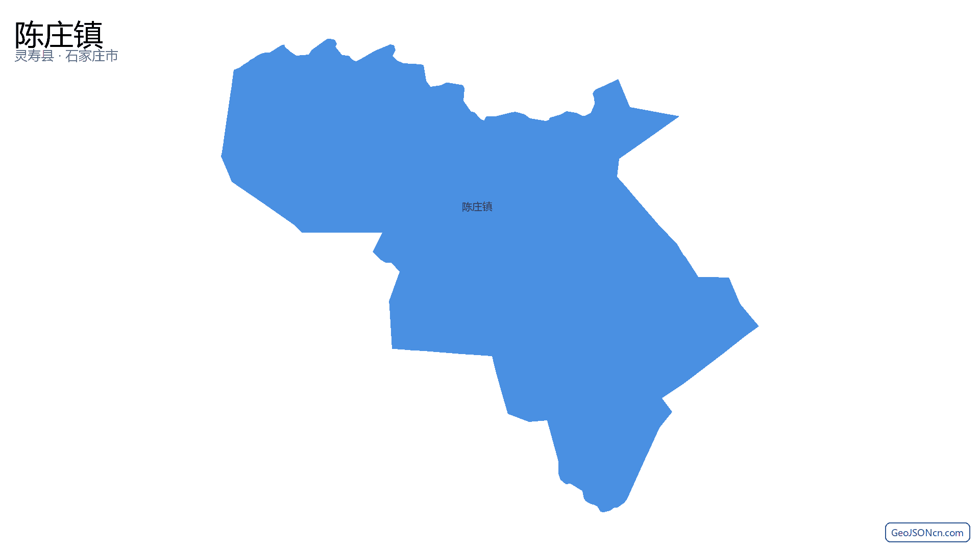 陈庄镇行政区划边界地图(灵寿县·石家庄市),提供GeoJSON、SHP矢量边界数据下载及高清地图大图(PNG/JPG) - GeoJSONcn.com