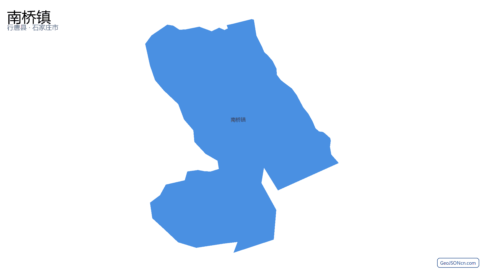 南桥镇行政区划边界地图（行唐县·石家庄市）,提供GeoJSON、SHP矢量边界数据下载及高清地图大图(PNG/JPG) - GeoJSONcn.com