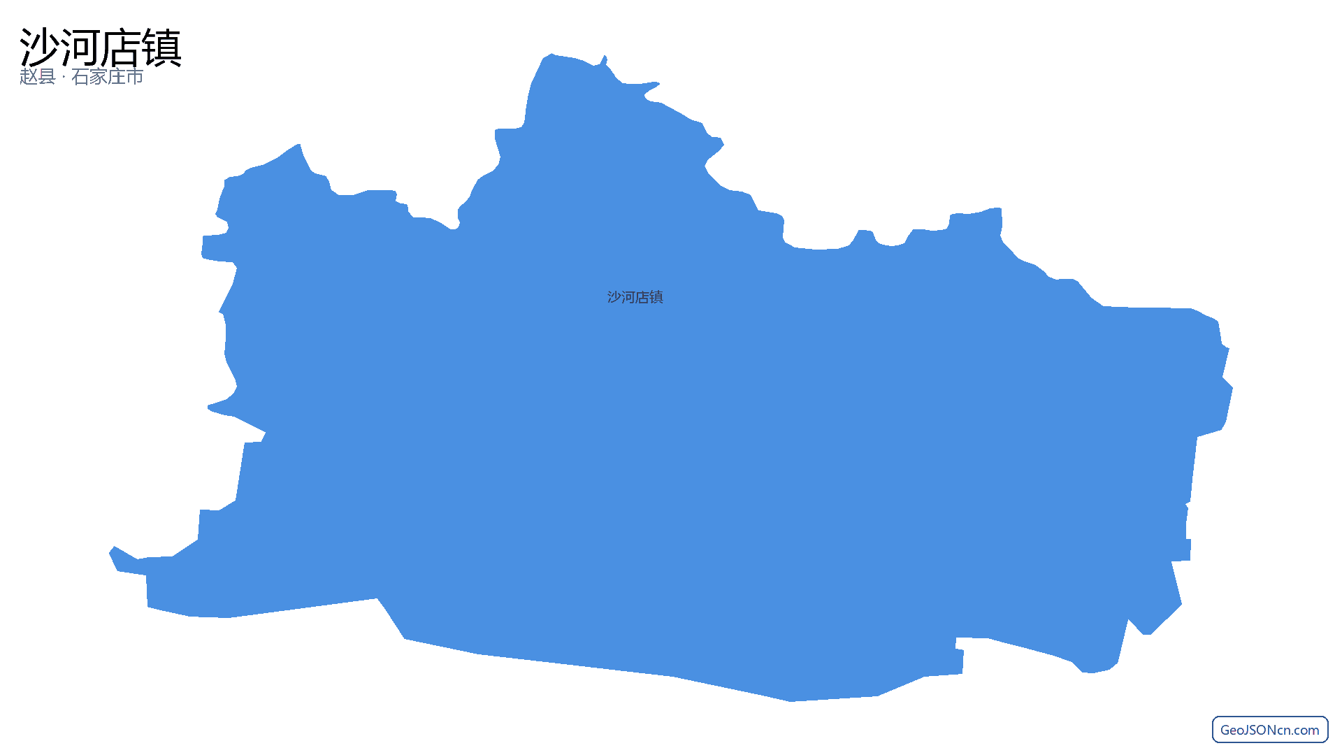 沙河店镇行政区划边界地图（赵县·石家庄市）,提供GeoJSON、SHP矢量边界数据下载及高清地图大图(PNG/JPG) - GeoJSONcn.com